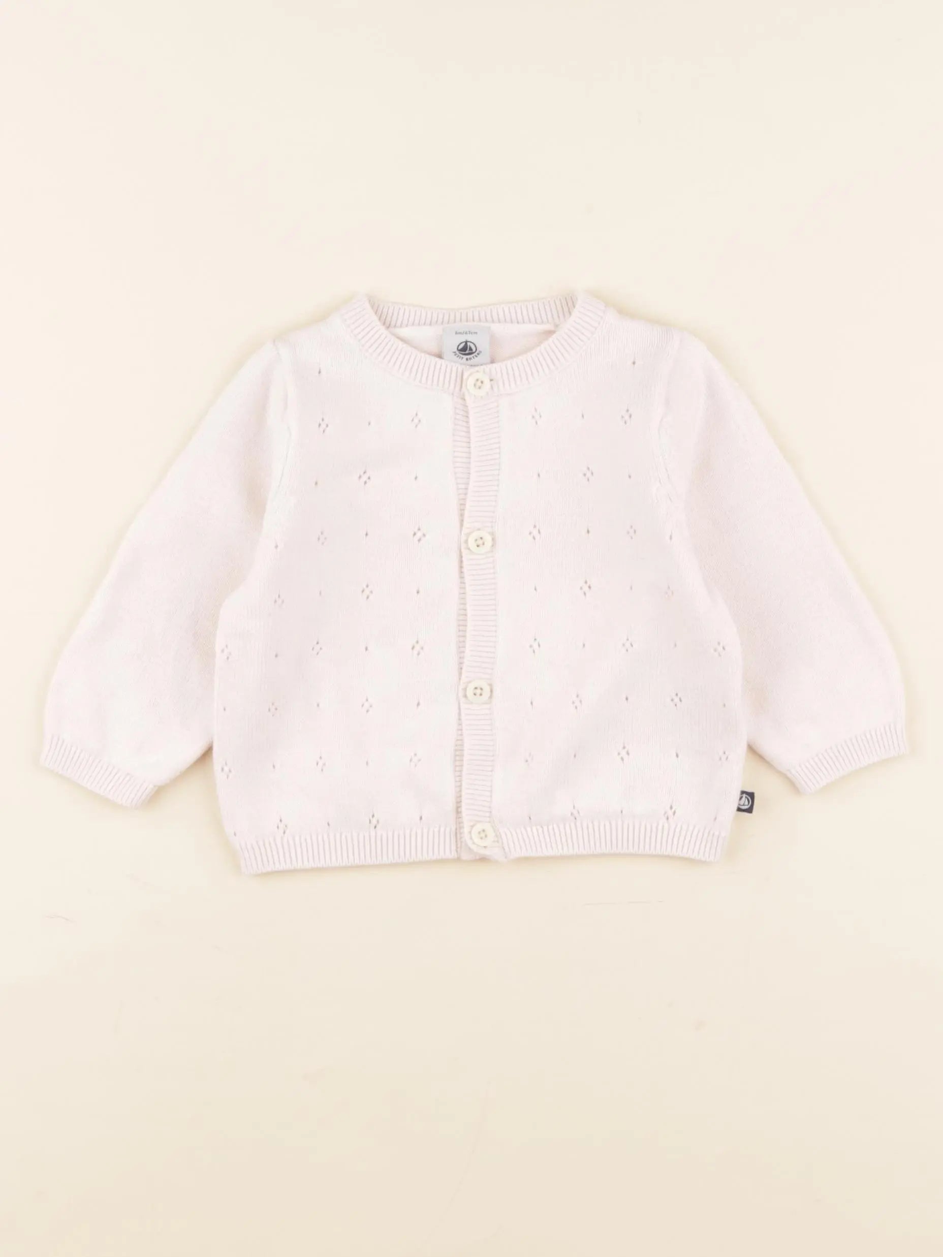 Petit Bateau - gilet rose - 6 mois