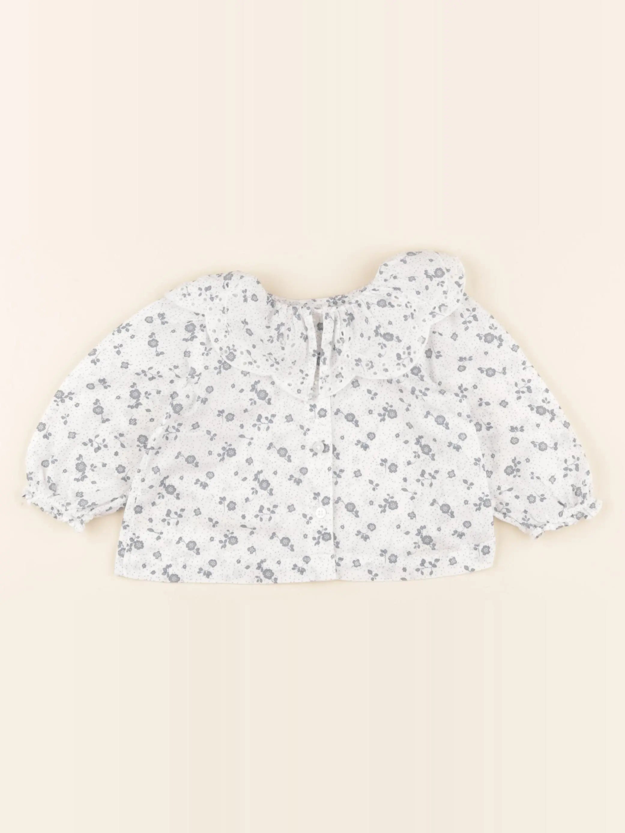 Mango - blouse bleu - 3/6 mois