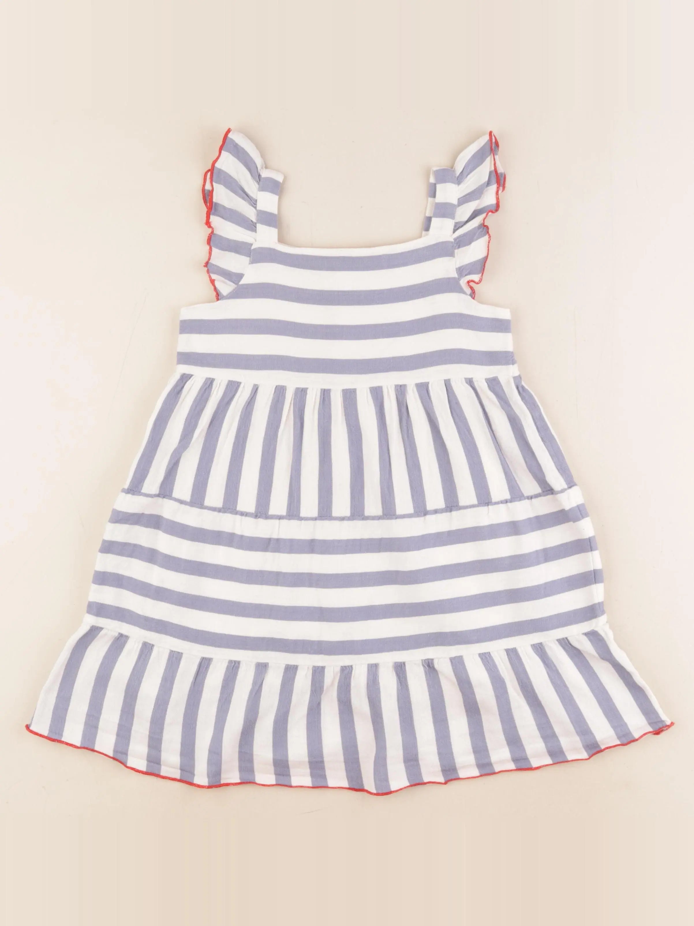 Monoprix - robe blanc, bleu - 36 mois
