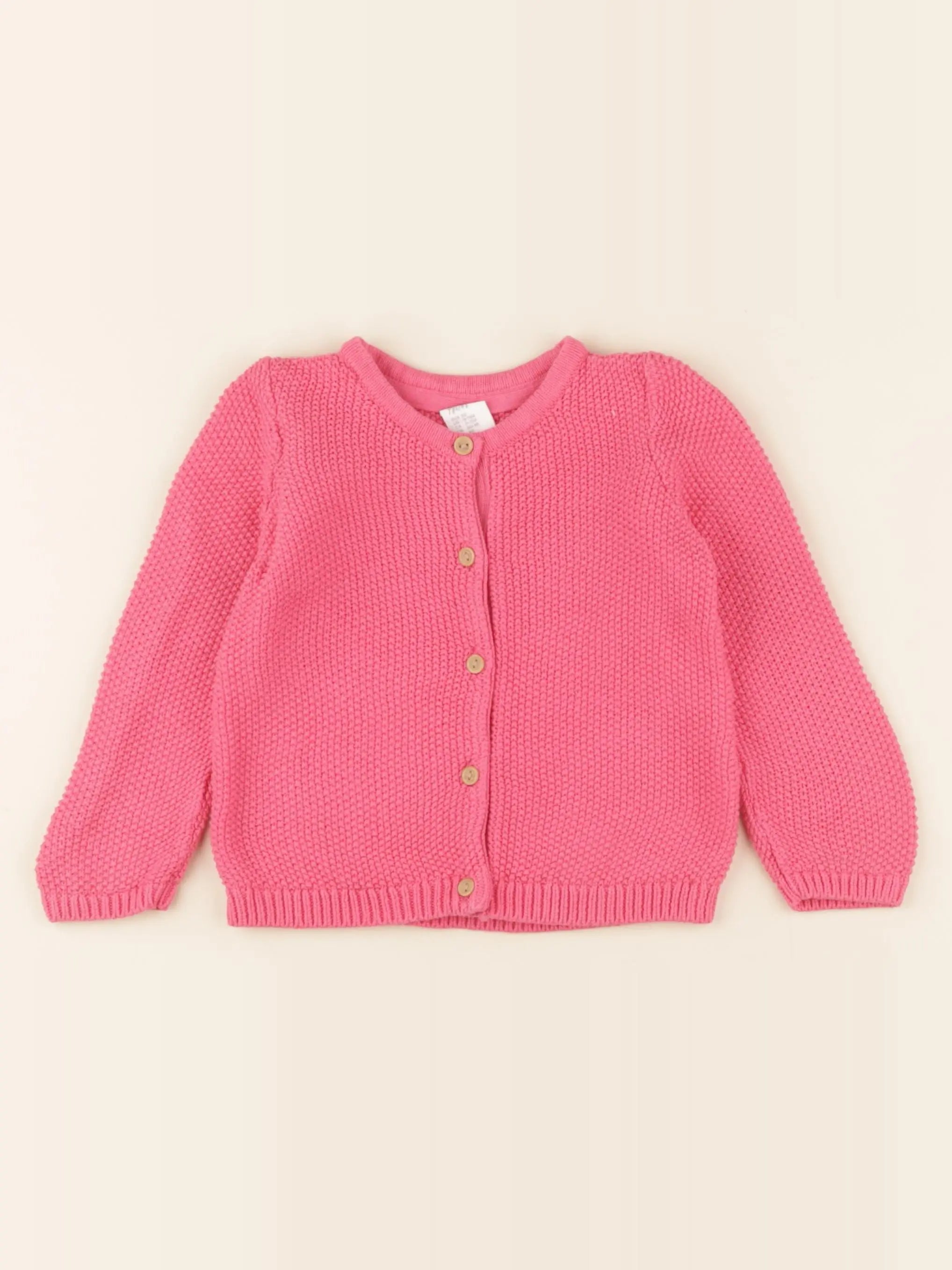 H&M - gilet rose - 9/12 mois