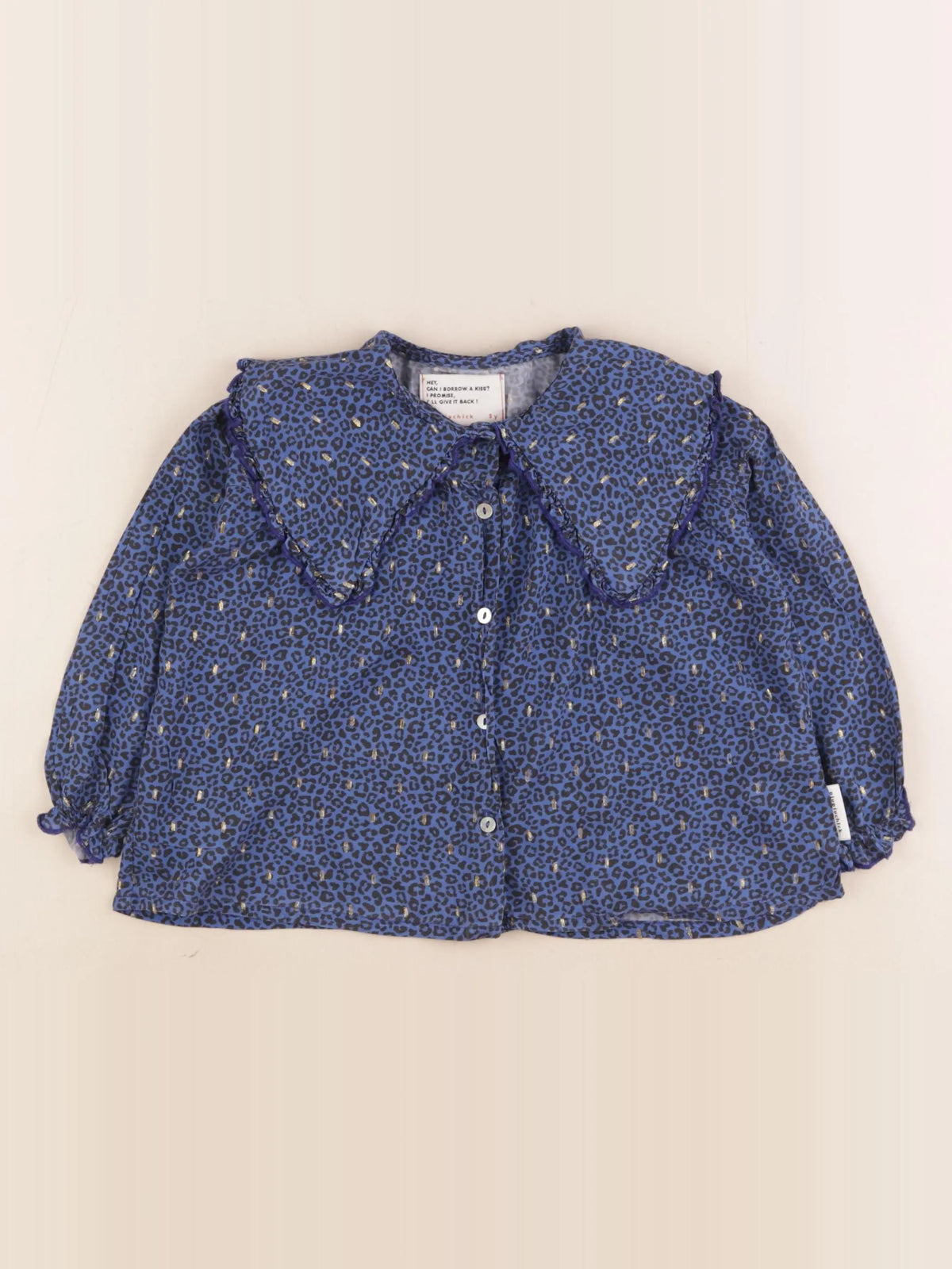 Piupiuchick - blouse bleu, or - 3 ans