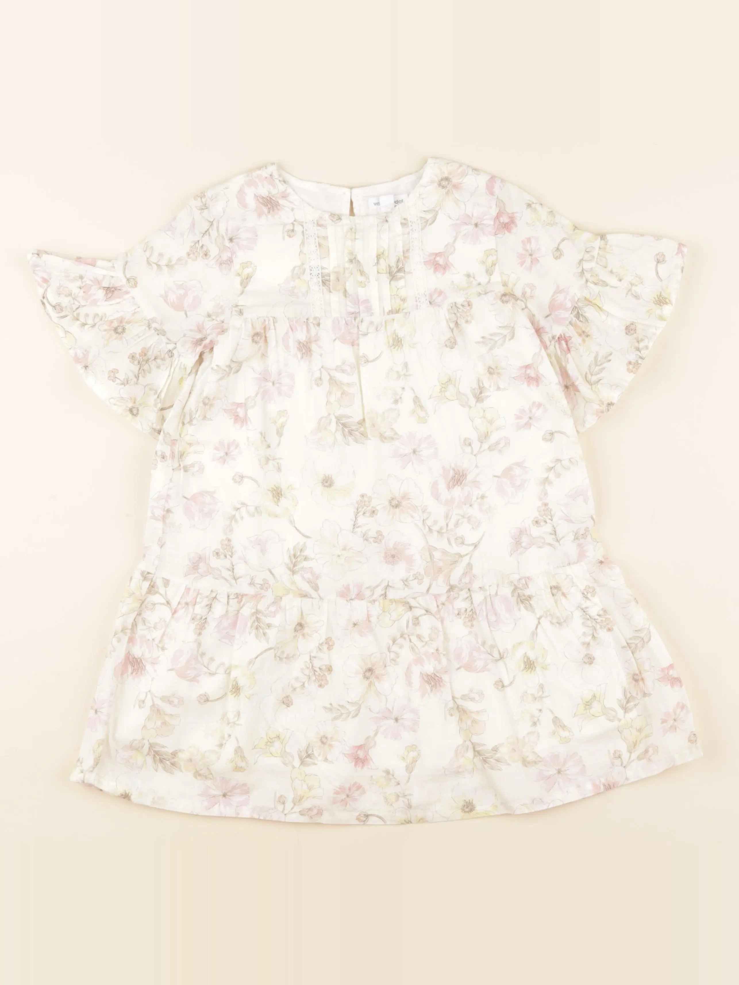 Vertbaudet - robe beige, multicolore - 5 ans