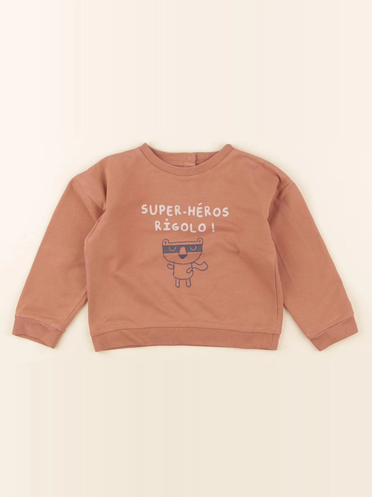 Vertbaudet - sweat marron - 36 mois