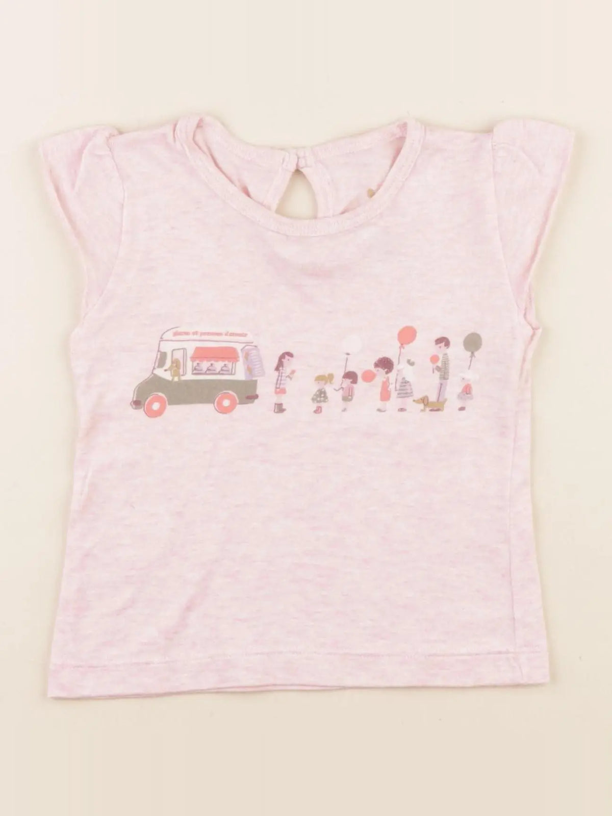 Petit Bateau - tee-shirt rose - 12 mois