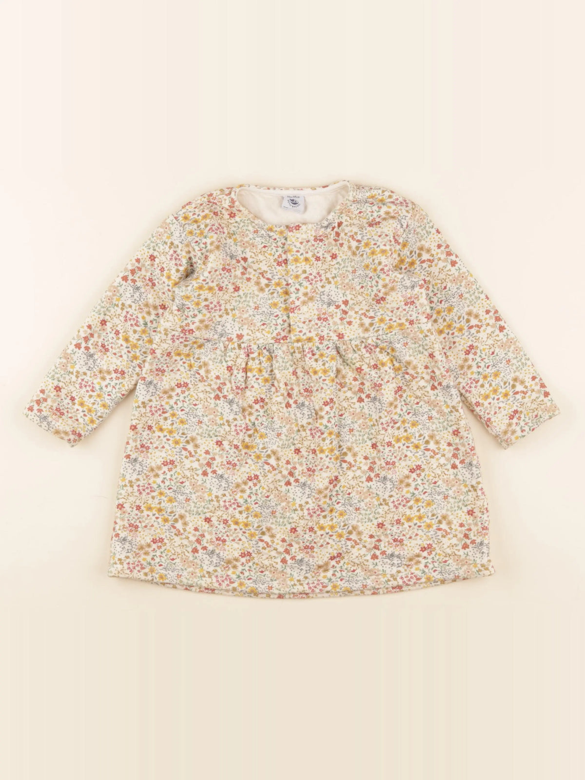 Petit Bateau - robe multicolore, beige - 36 mois