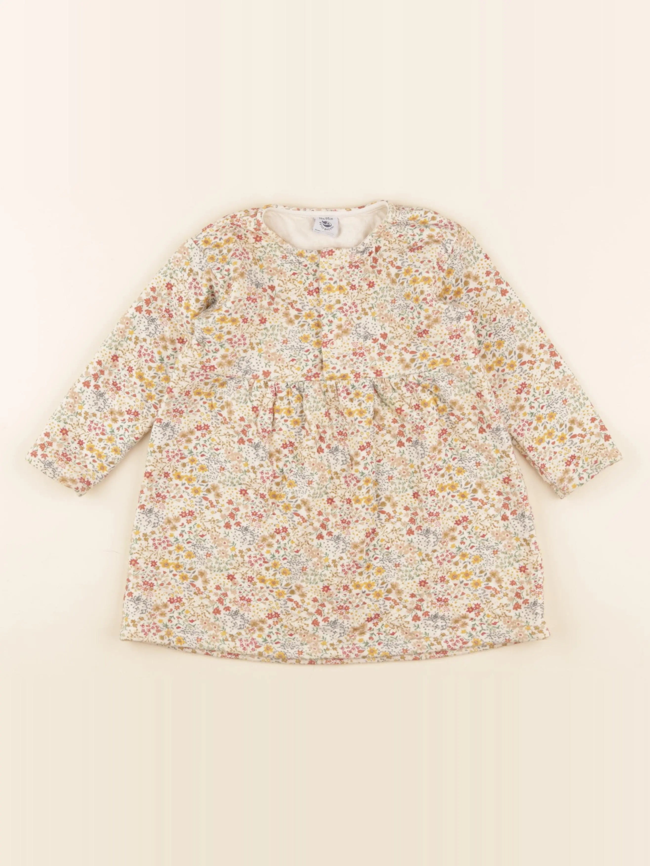 Petit Bateau - robe multicolore, beige - 36 mois