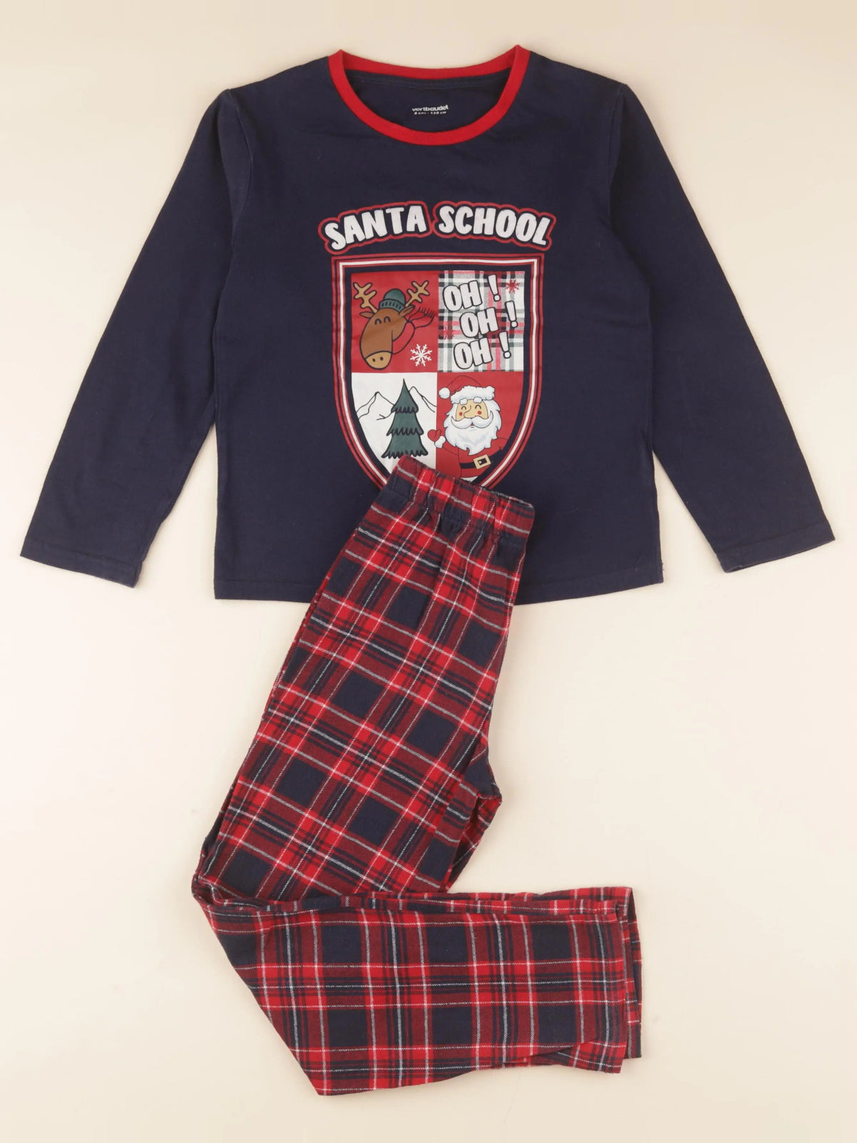 Vertbaudet - pyjama coton bleu, rouge - 8 ans