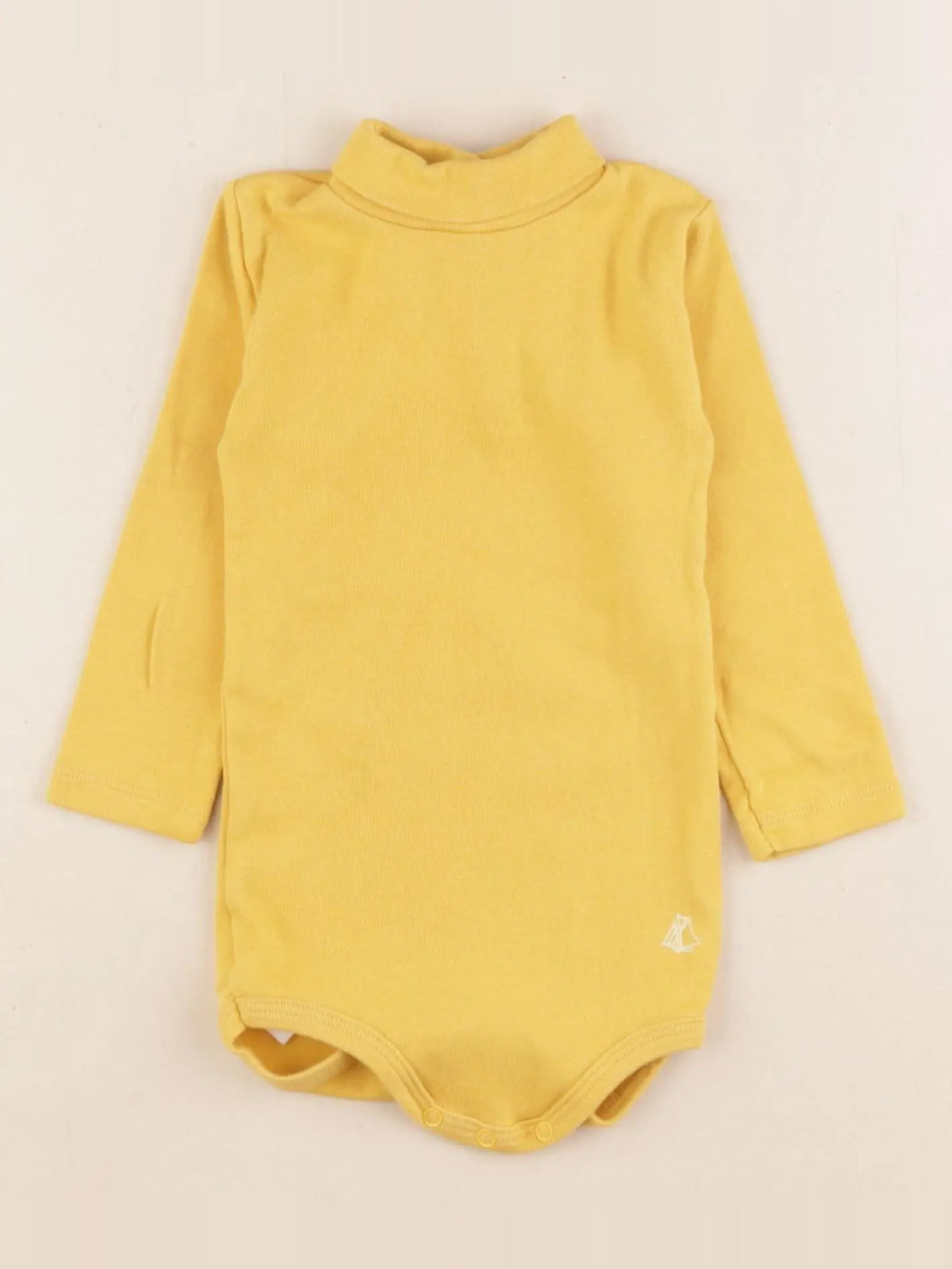 Petit Bateau - body à col jaune - 12 mois