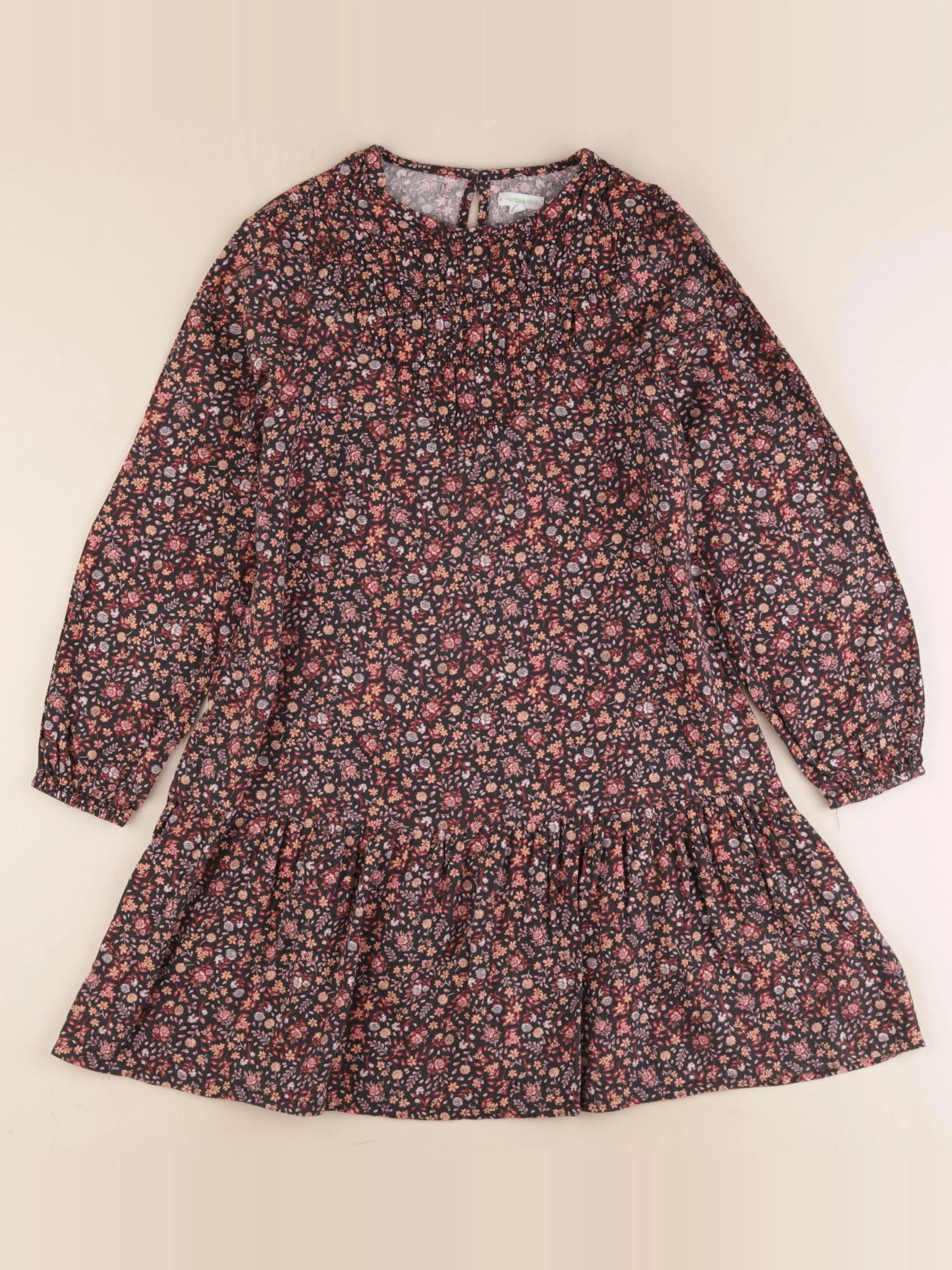 Vertbaudet - robe noir, orange - 10 ans