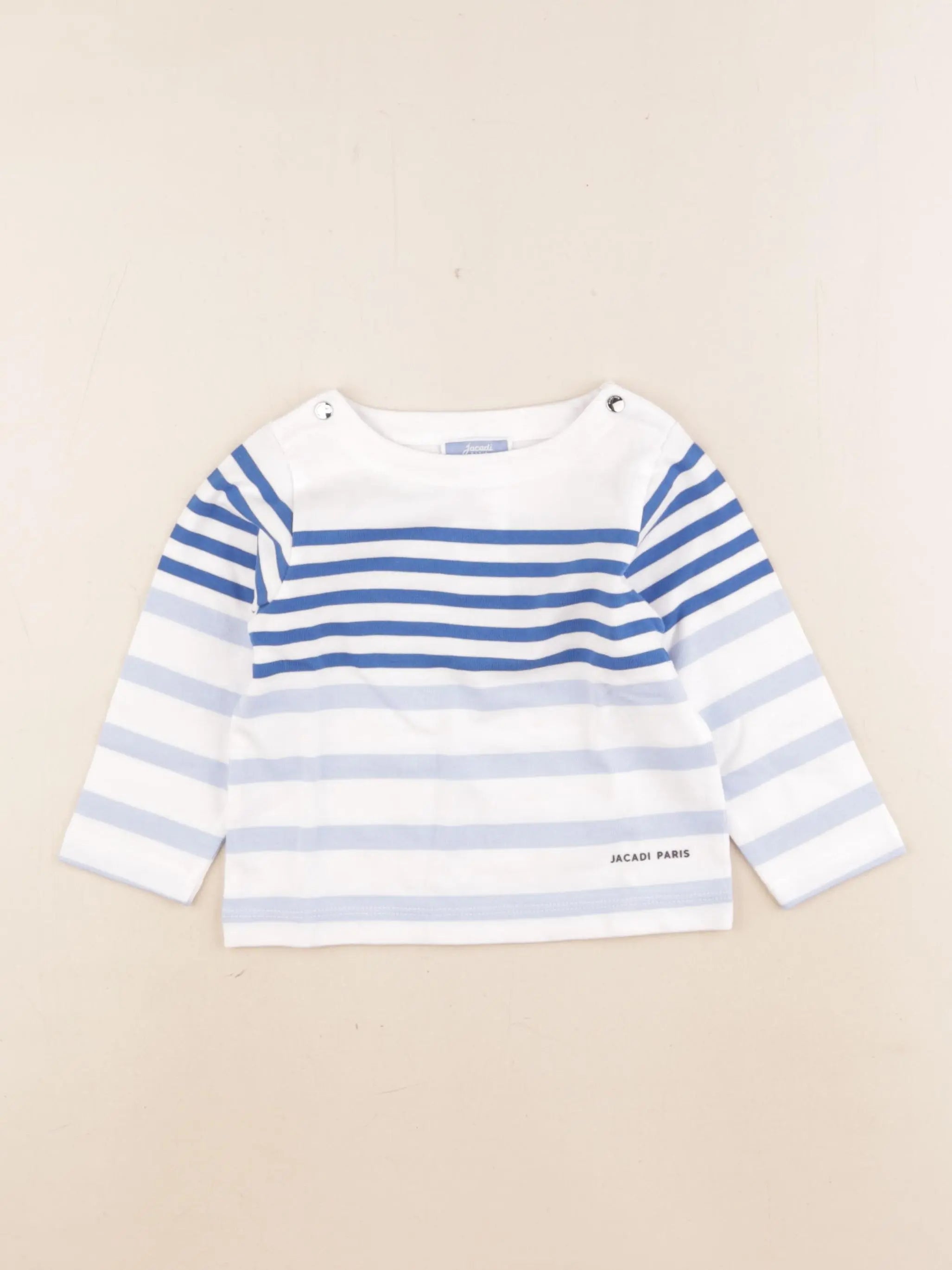 Jacadi - tee-shirt bleu, blanc - 18 mois