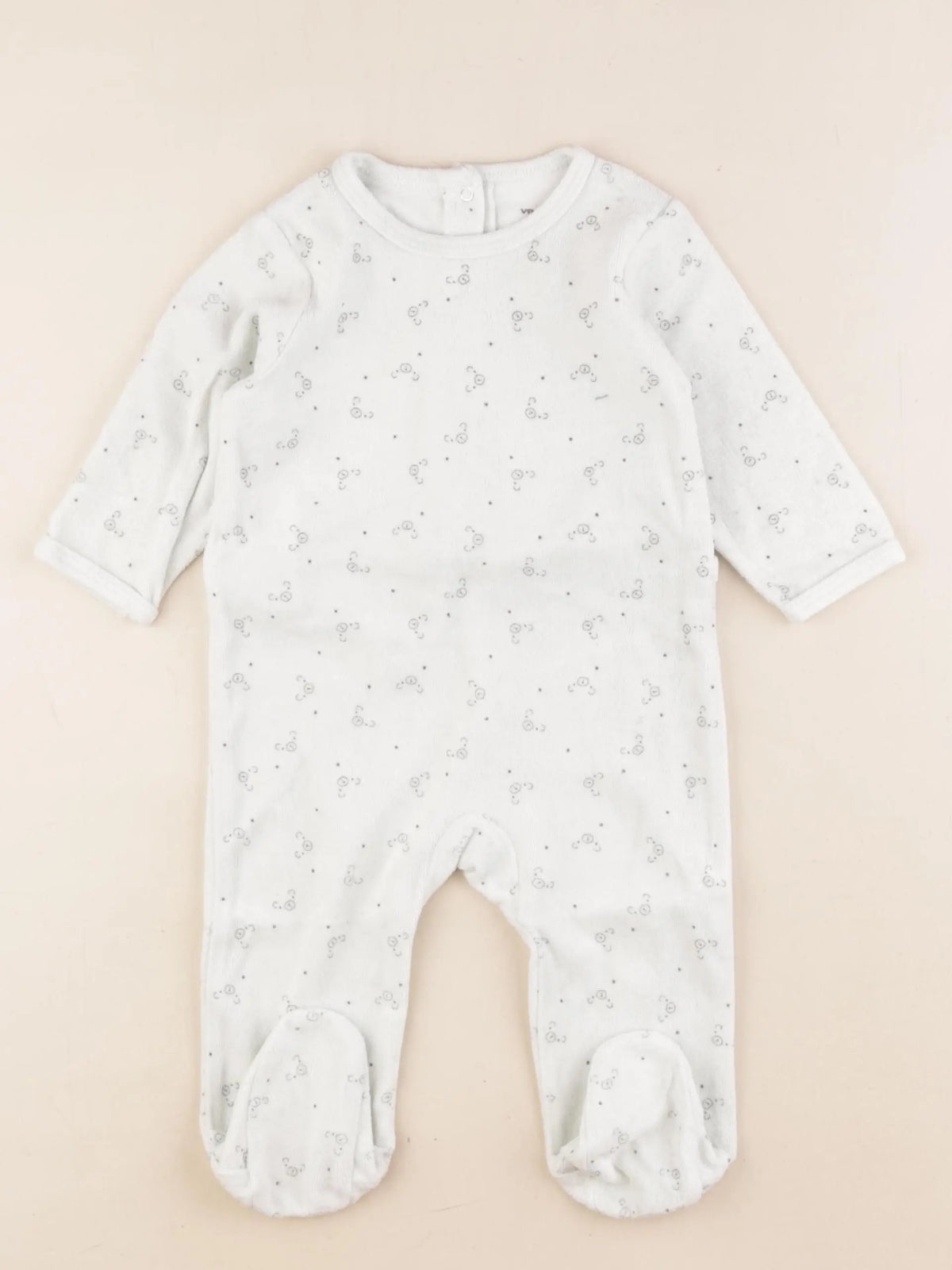 Vertbaudet - pyjama velours vert - 9 mois