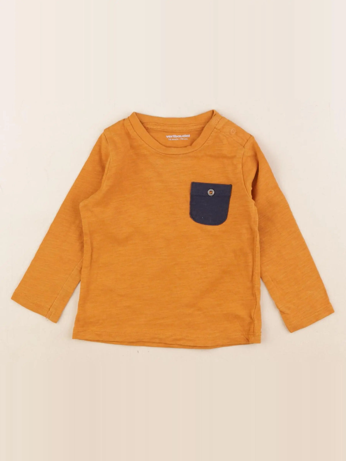 Vertbaudet - tee-shirt jaune - 12 mois