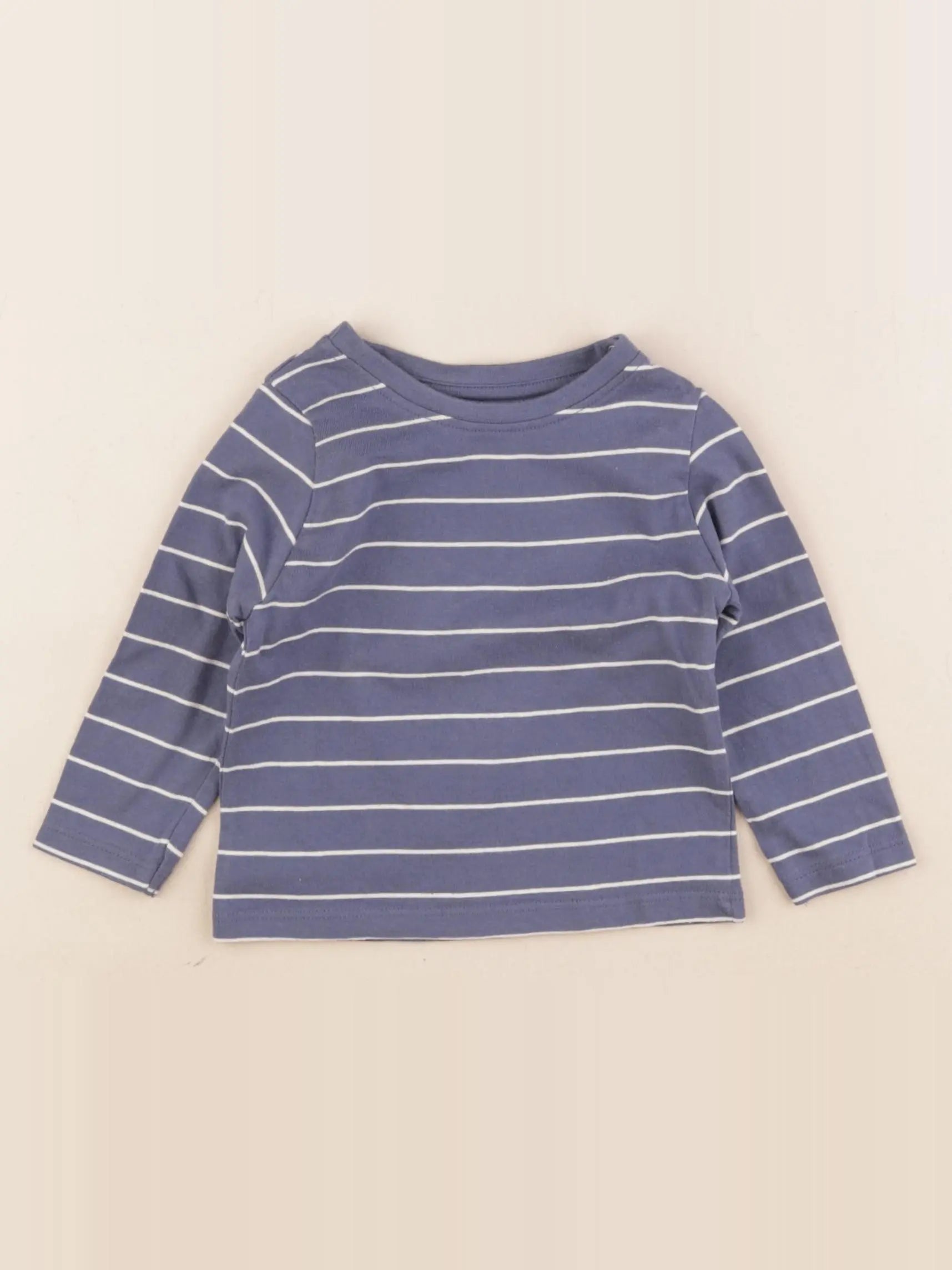 Vertbaudet - tee-shirt bleu, blanc - 9 mois