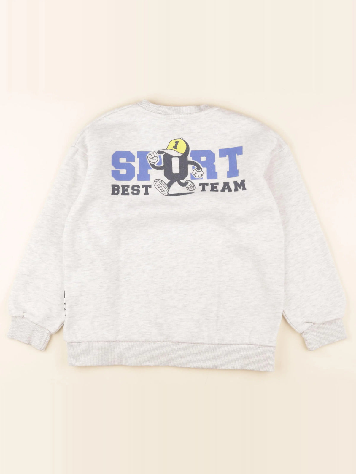 Vertbaudet - sweat imprimé au dos gris - 12 ans