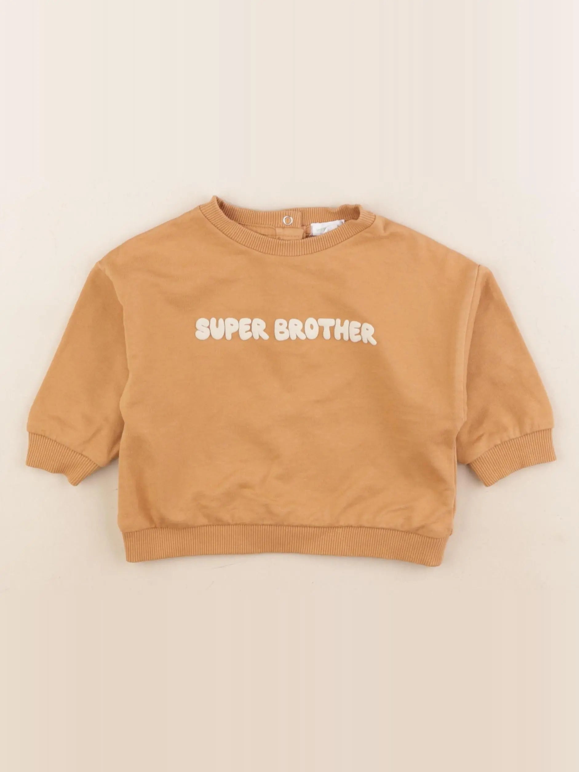 Vertbaudet - sweat marron - 12 mois