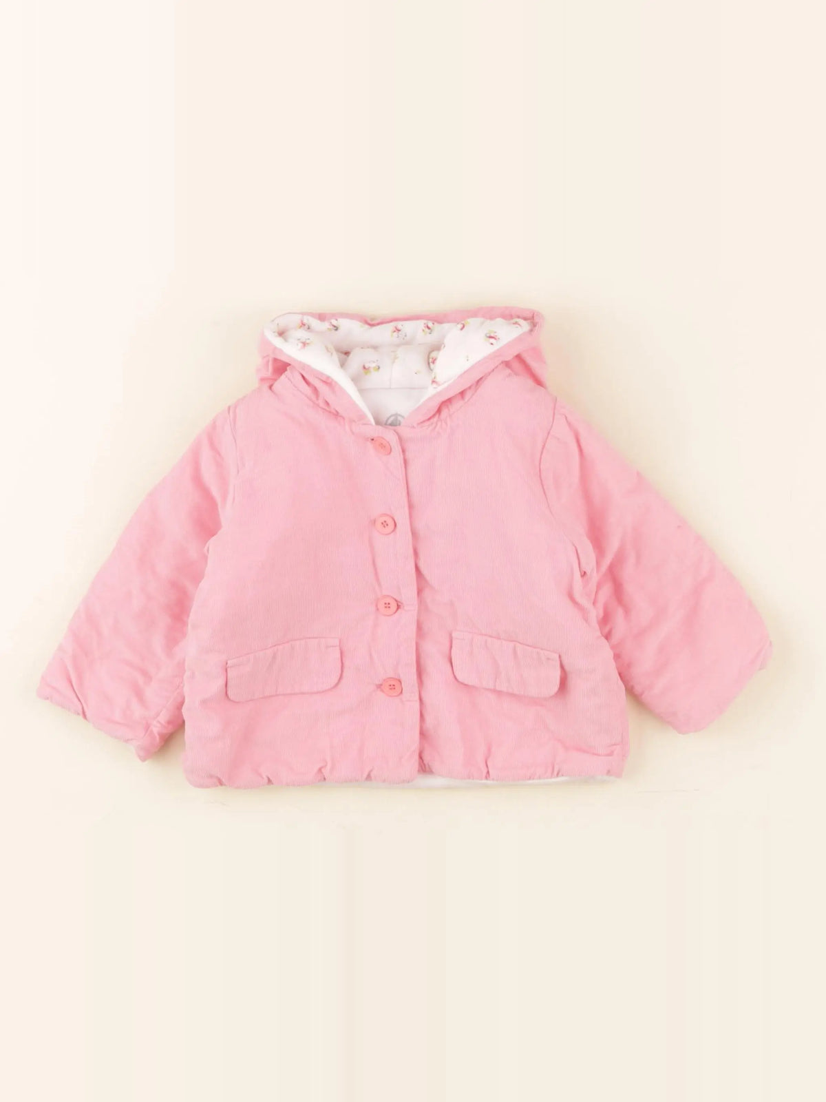 Petit Bateau - veste doublé rose - 3 mois