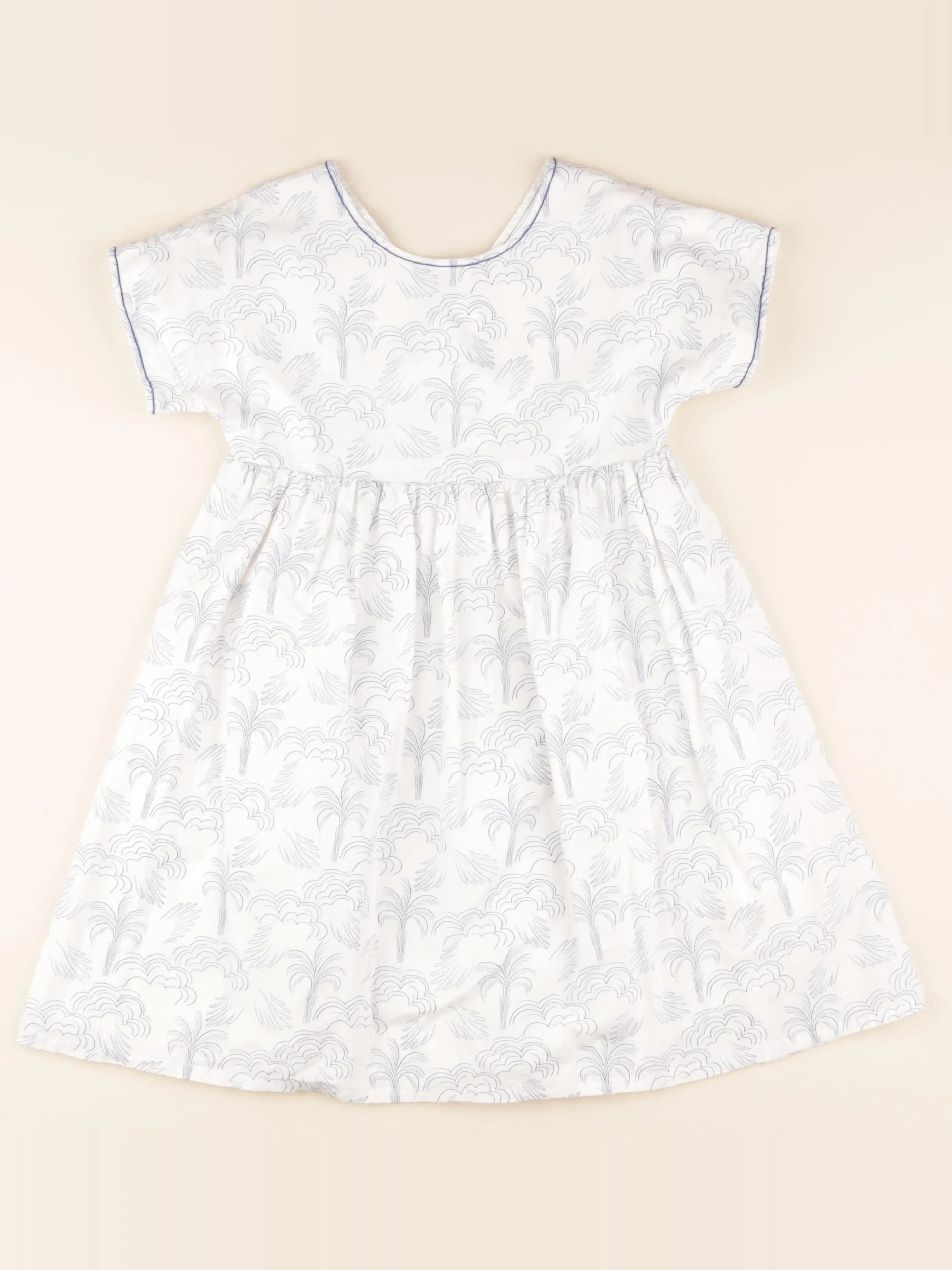 Cyrillus - robe blanc, bleu - 8 ans