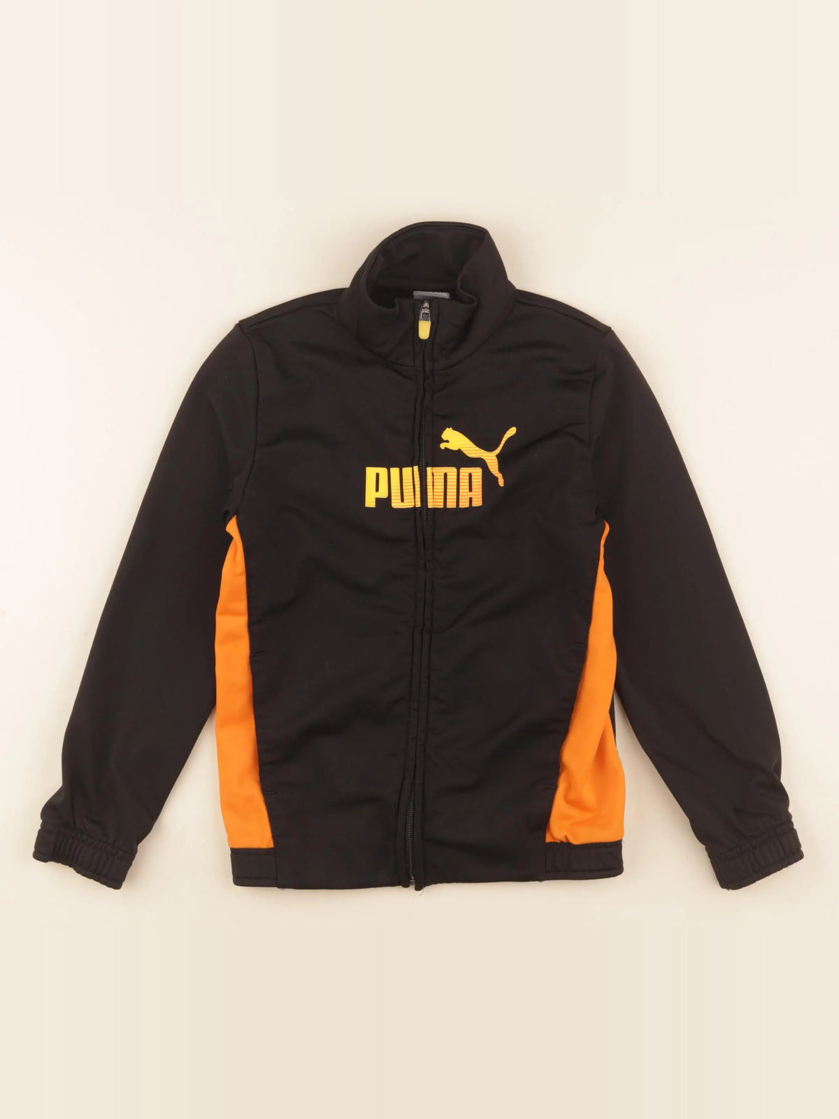 Puma - sweat noir, orange - 5/6 ans
