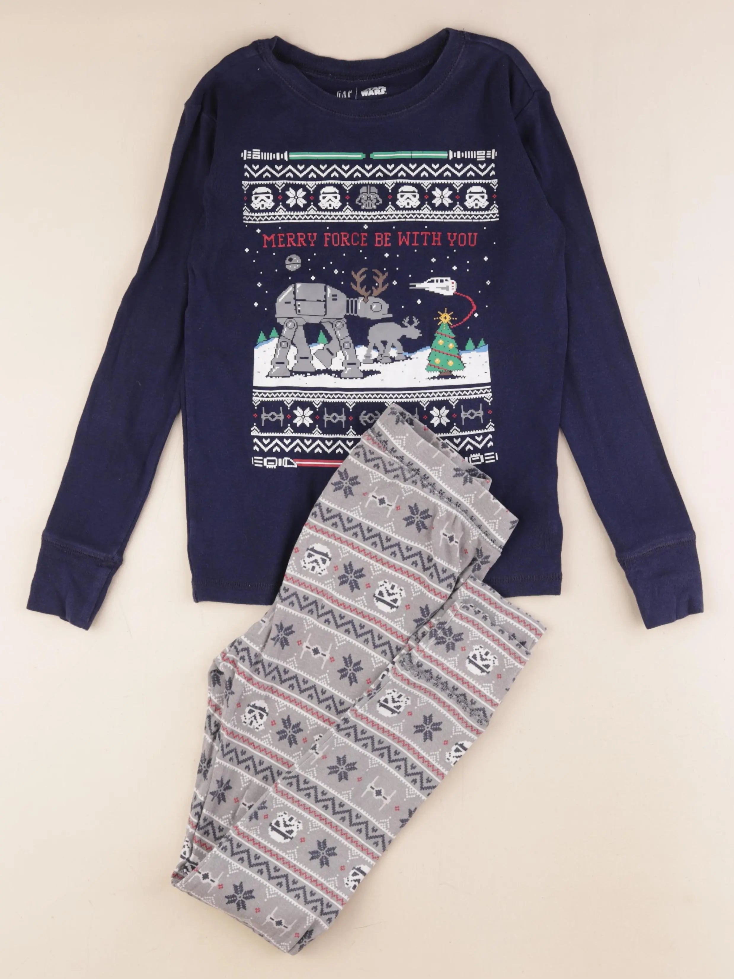 GAP - pyjama coton bleu, gris - 10 ans