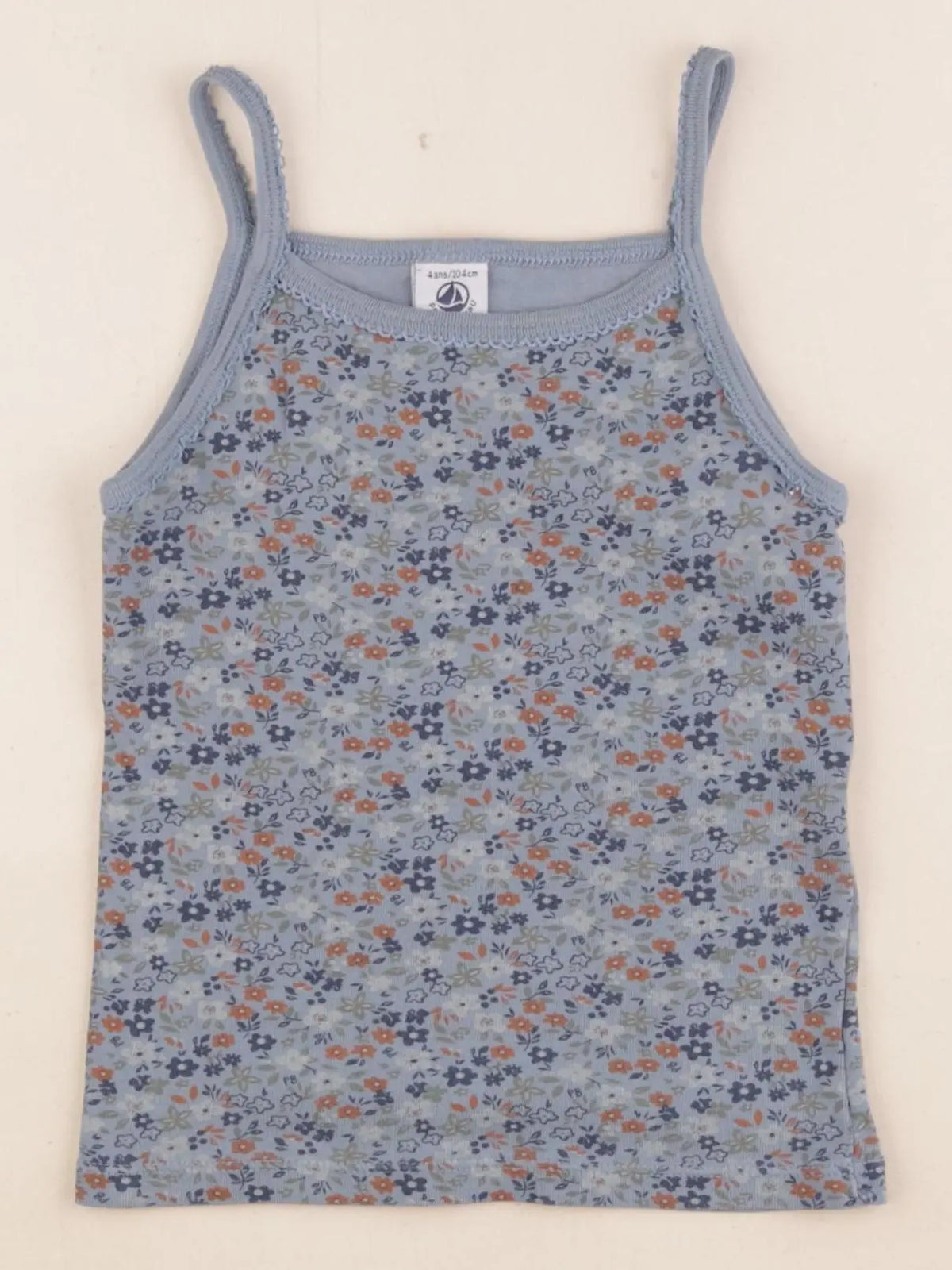 Petit Bateau - maillot de corps bleu - 4 ans