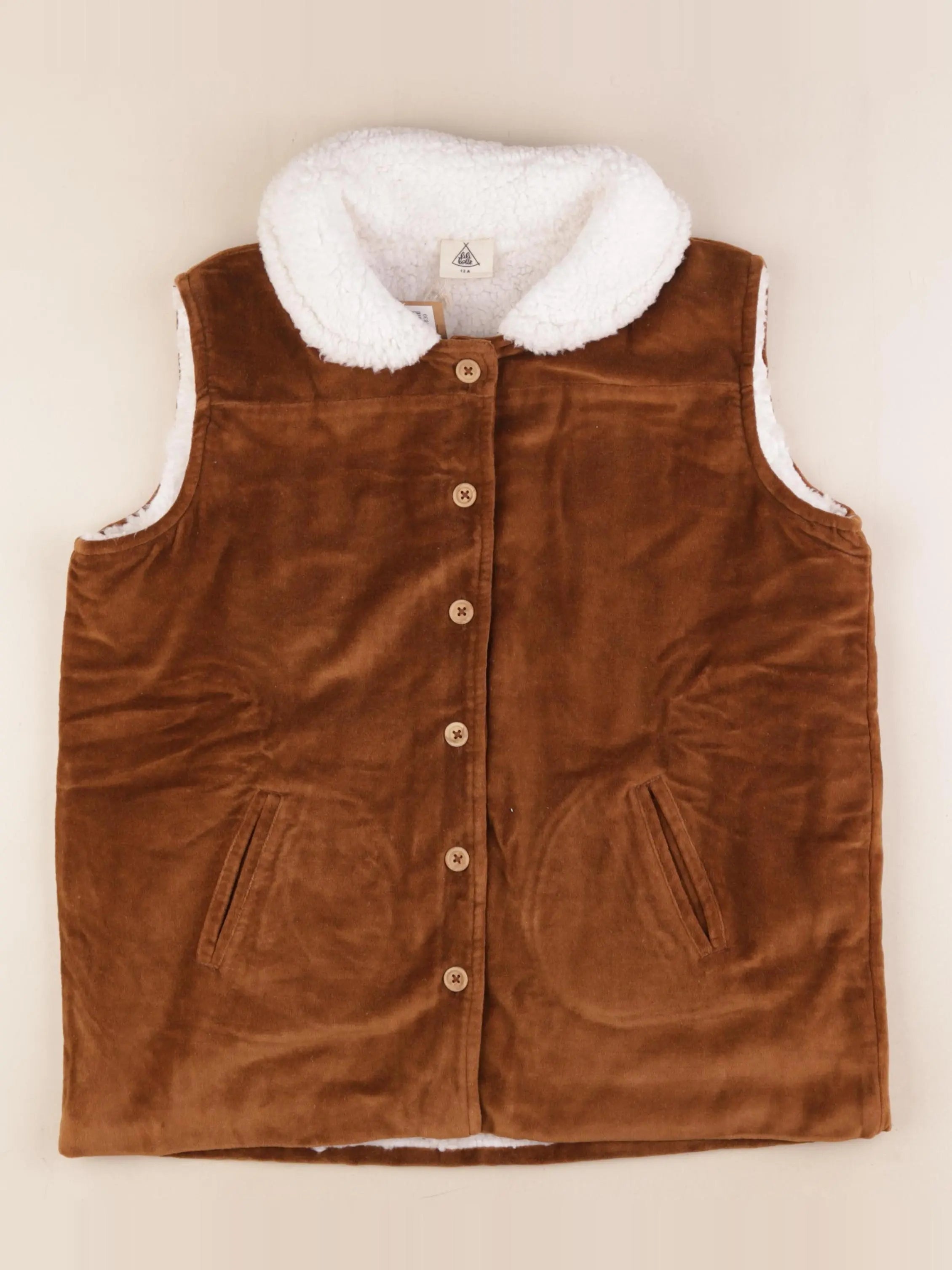 Lililotte - veste doublé marron - 12 ans