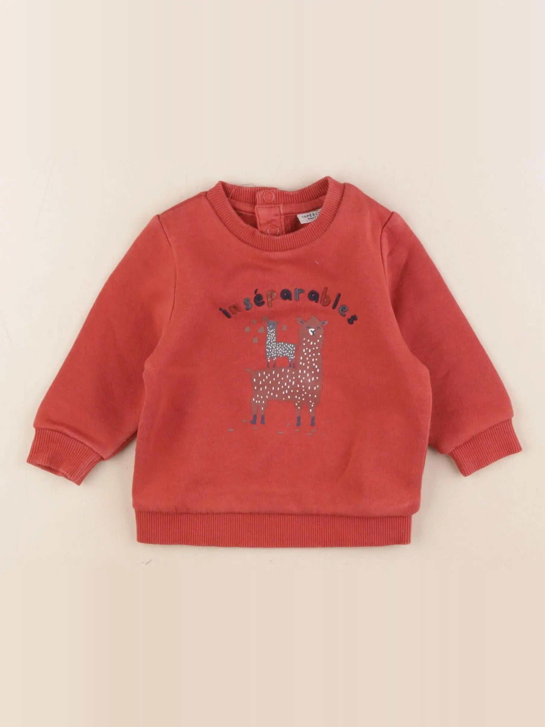 Tape à l'oeil - sweat rouge - 9 mois