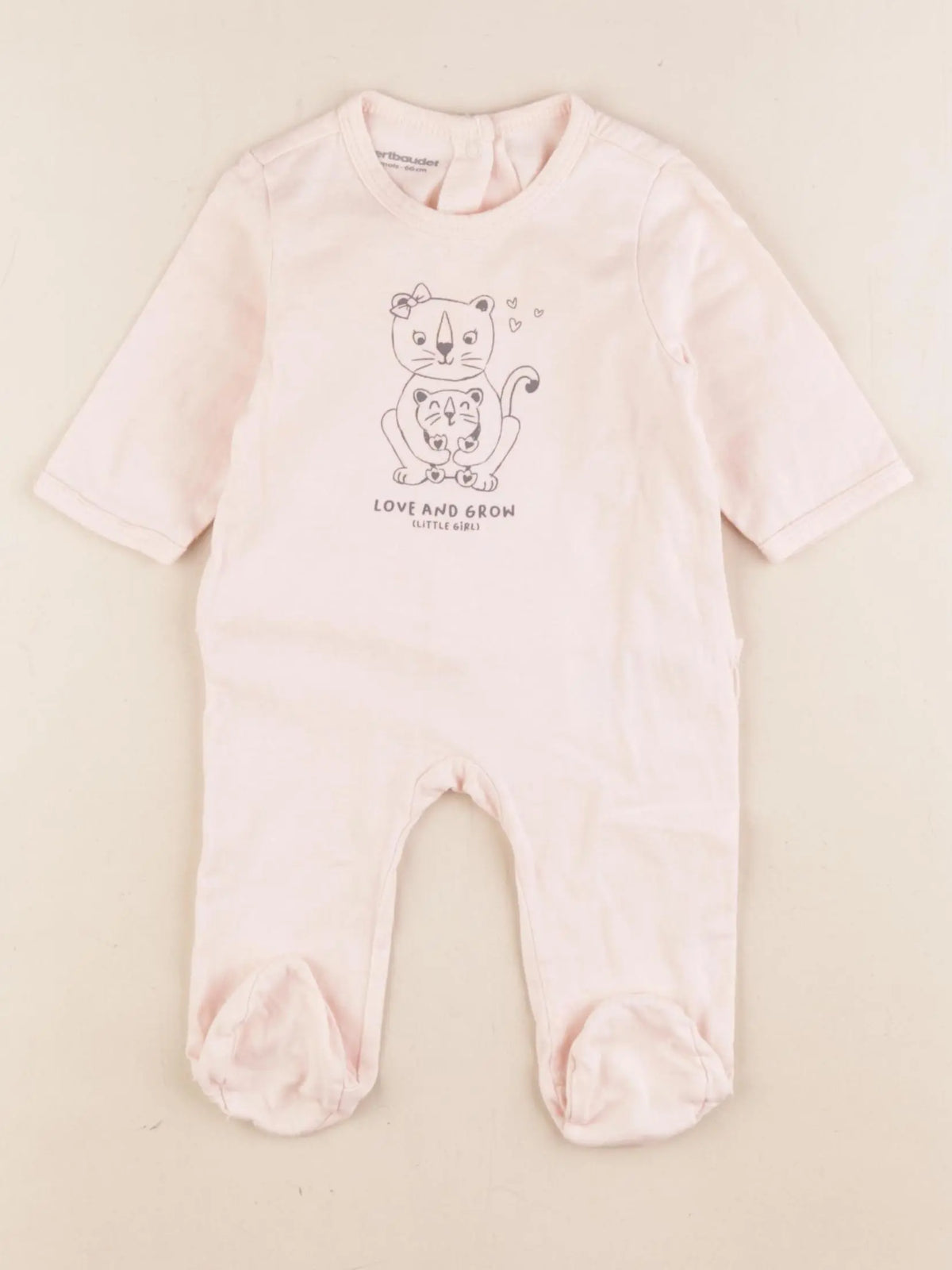 Vertbaudet - pyjama coton rose - 3 mois