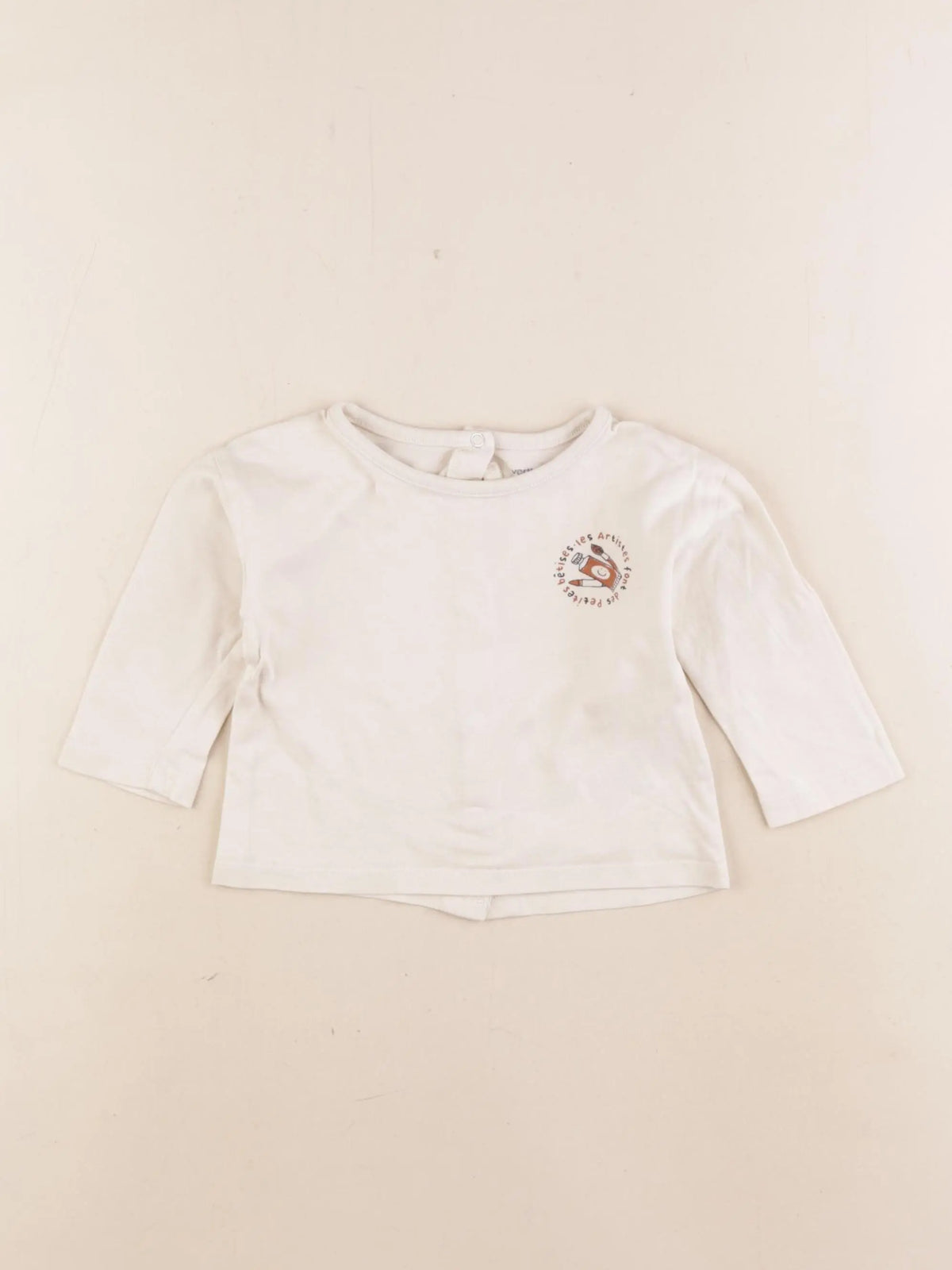 Vertbaudet - tee-shirt beige - 6 mois