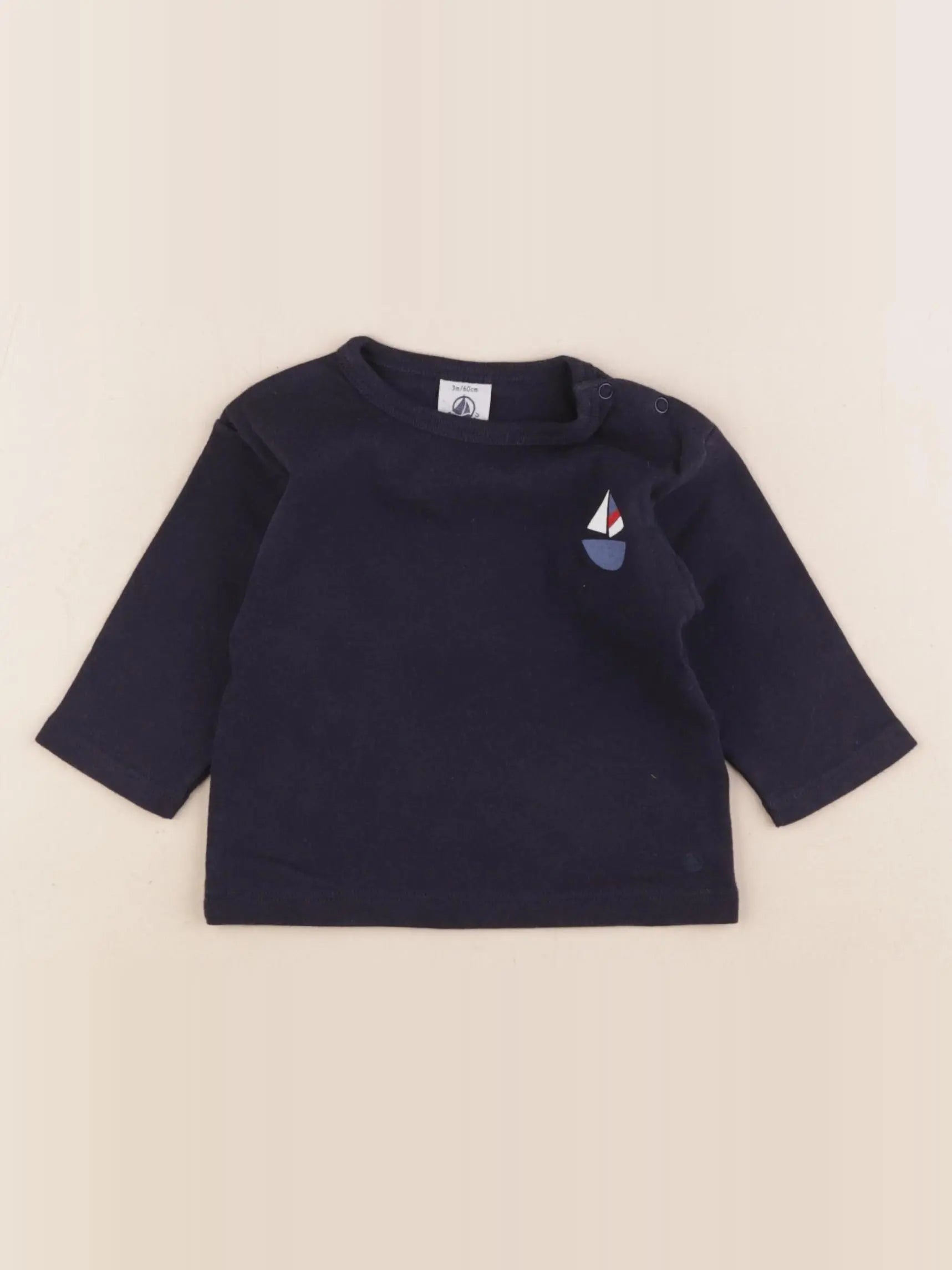Petit Bateau - tee-shirt bleu - 3 mois