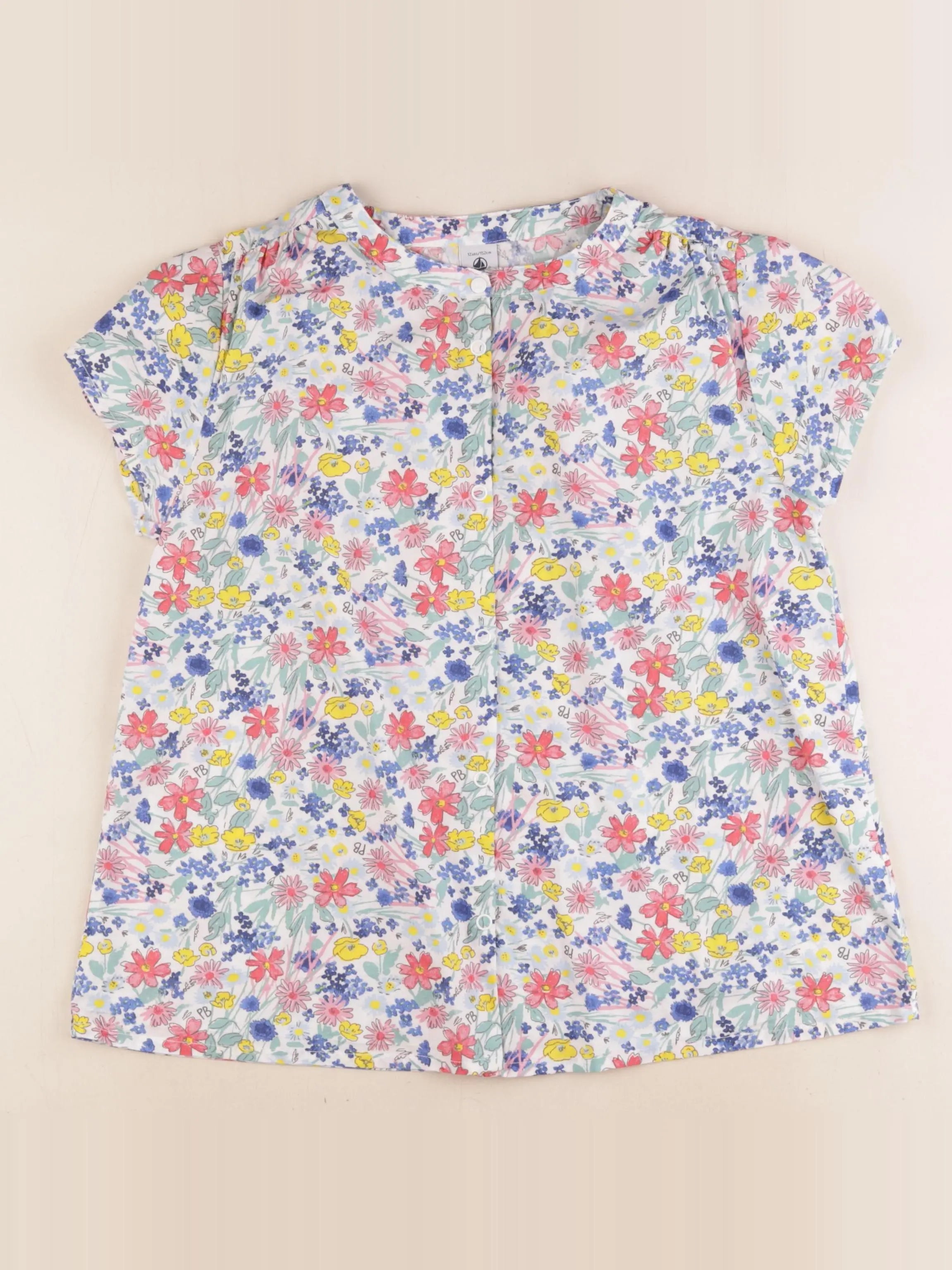 Petit Bateau - chemise multicolore - 12 ans