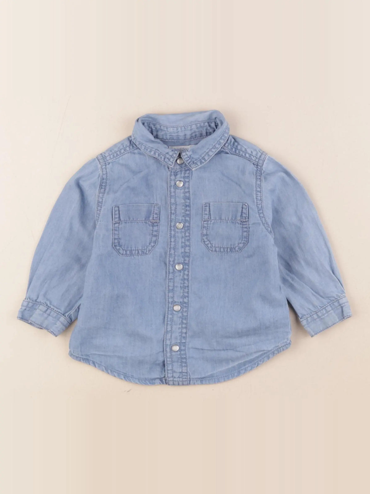 Boutchou - chemise bleu - 9 mois
