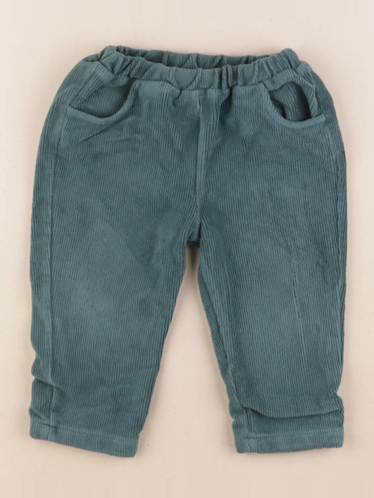 Vertbaudet - pantalon doublé vert - 18 mois