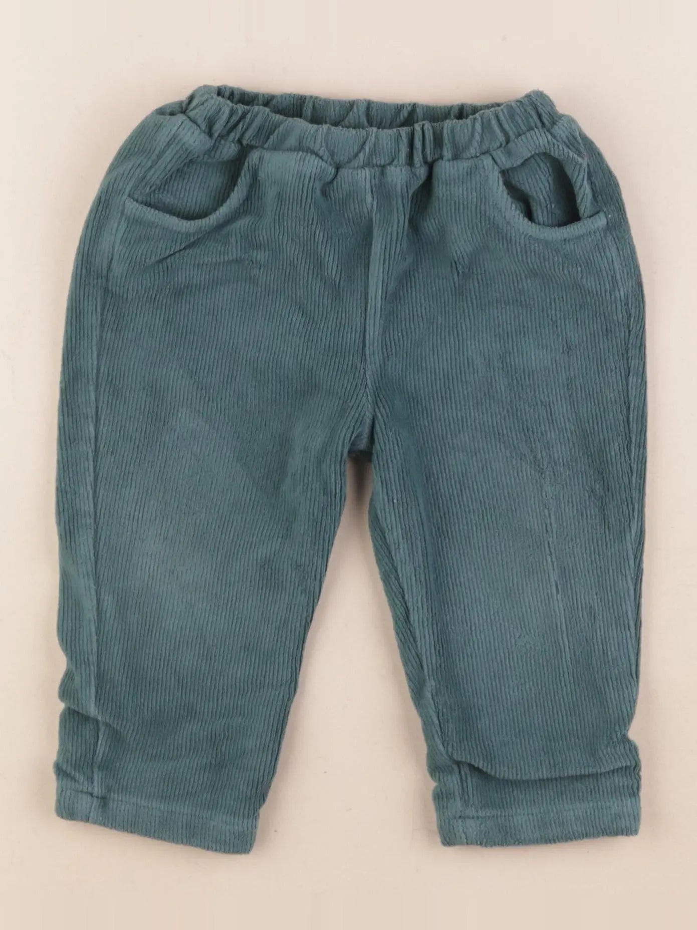 Vertbaudet - pantalon doublé vert - 18 mois
