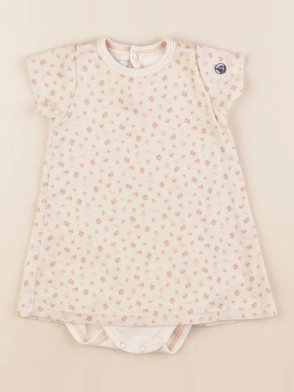 Petit Bateau - body robe beige - 6 mois