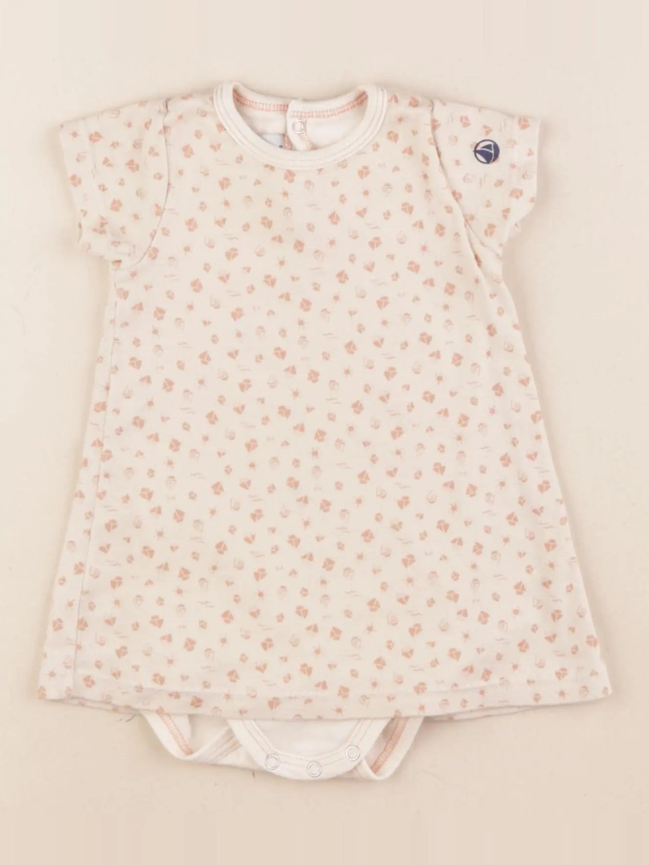 Petit Bateau - body robe beige - 6 mois