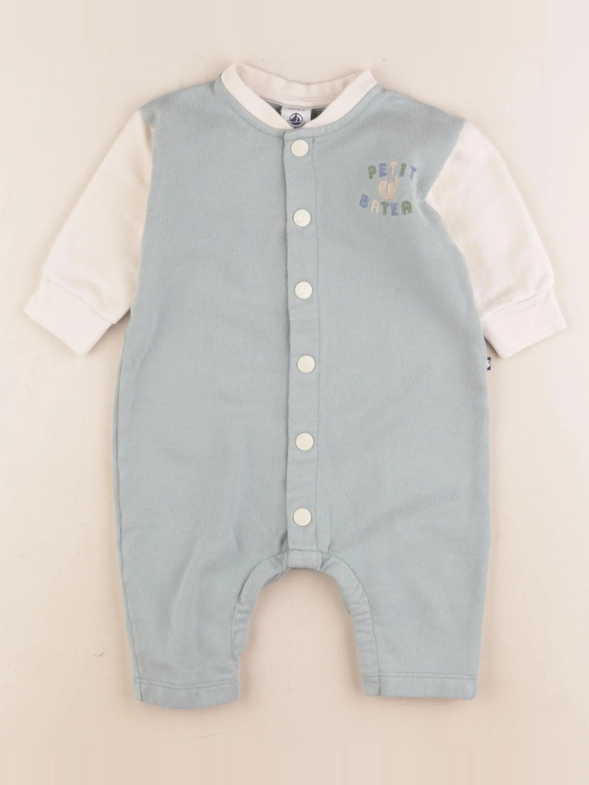 Petit Bateau - combinaison blanc, vert - 12 mois