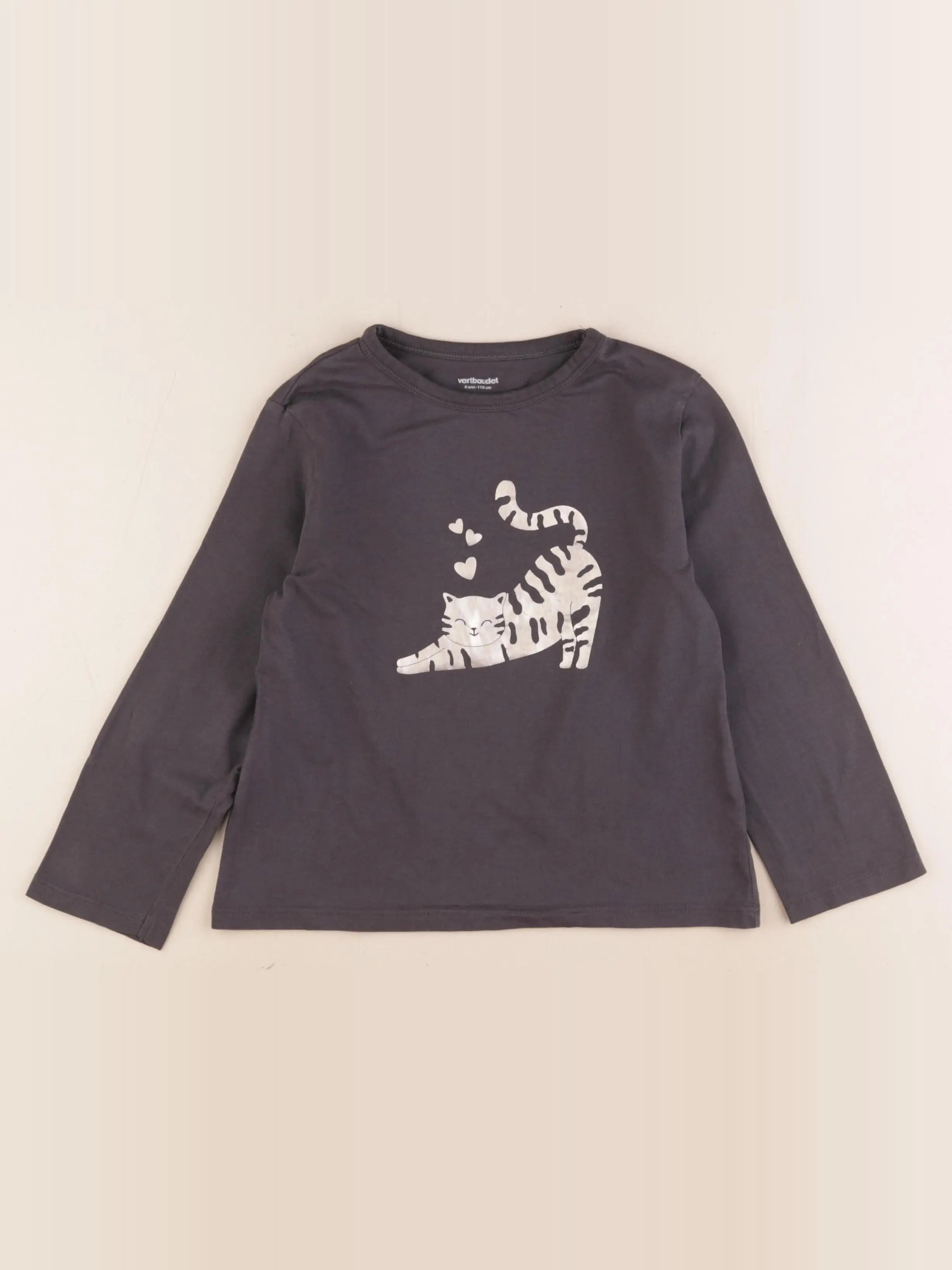 Vertbaudet - tee-shirt gris - 6 ans