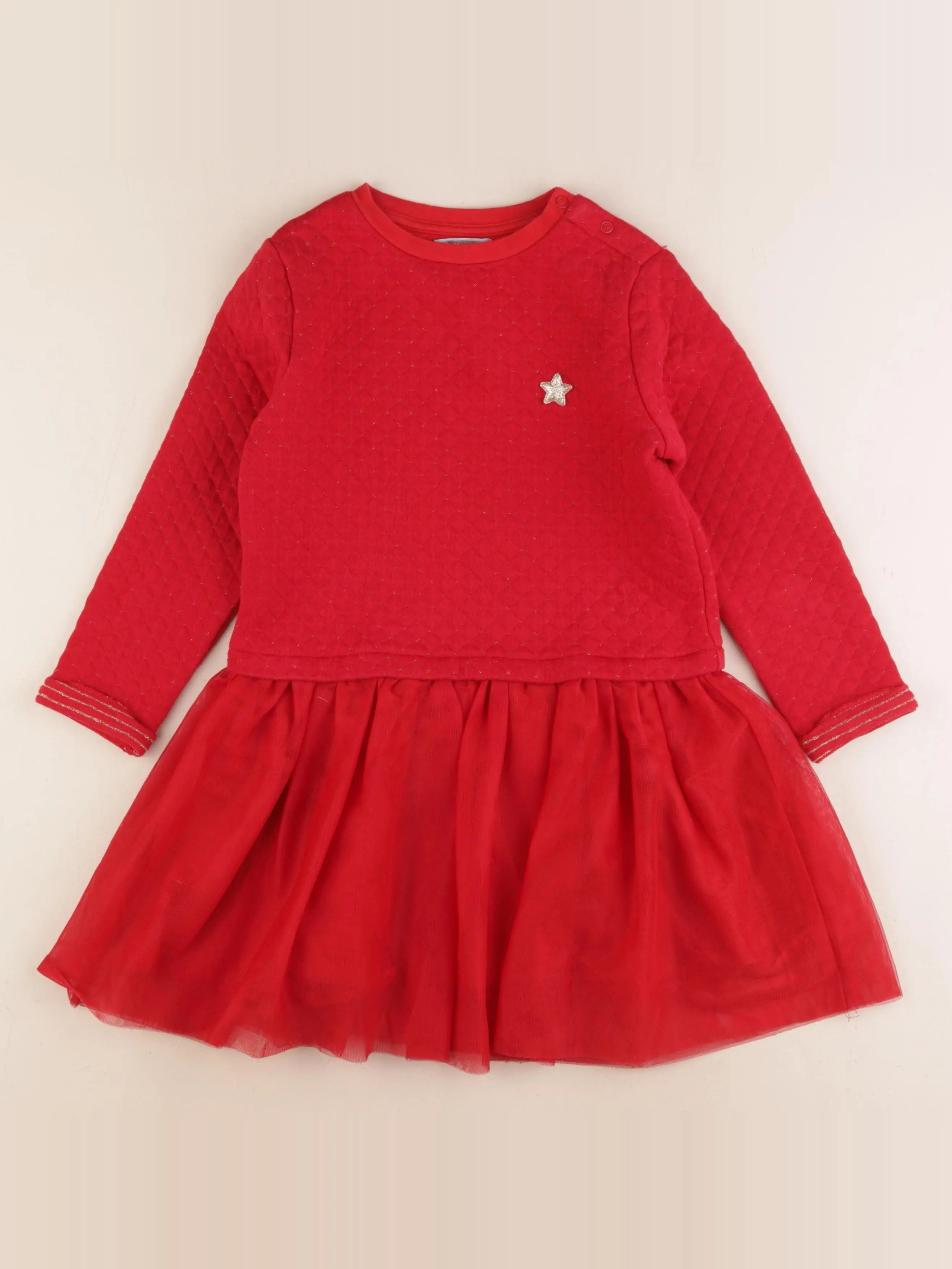 Vertbaudet - robe rouge, or - 6 ans