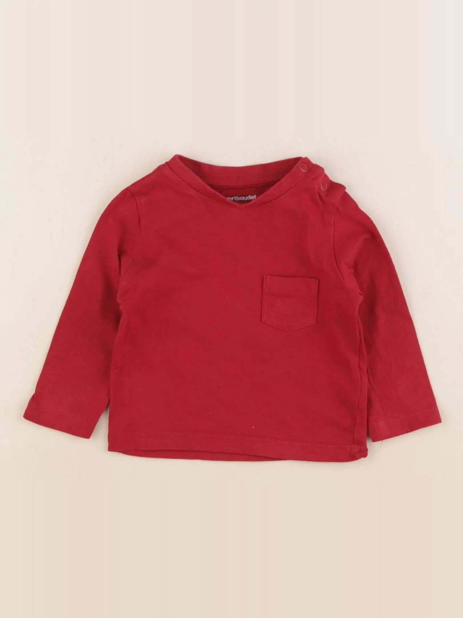Vertbaudet - tee-shirt rouge - 6 mois