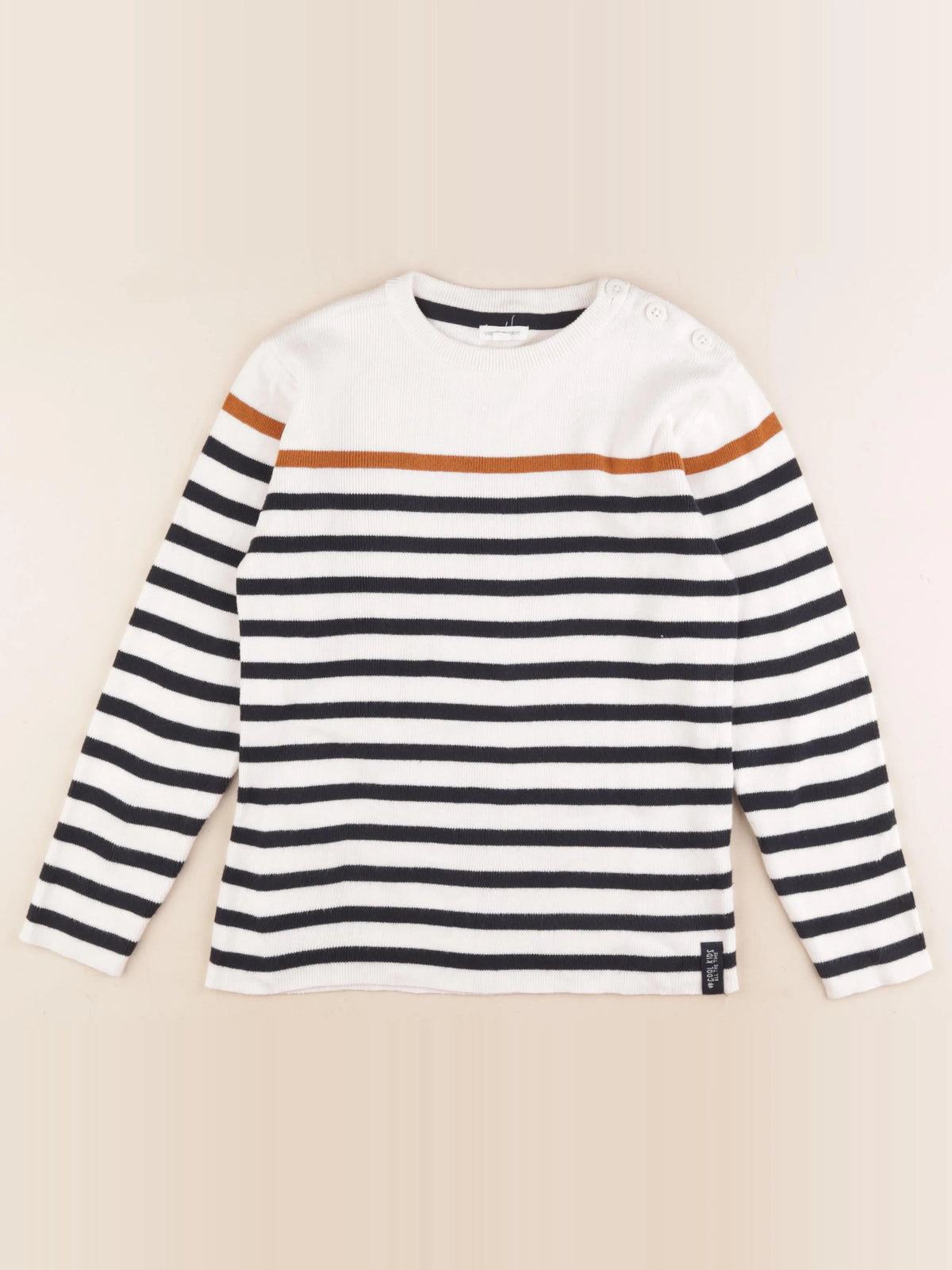 Vertbaudet - pull multicolore, blanc - 10 ans
