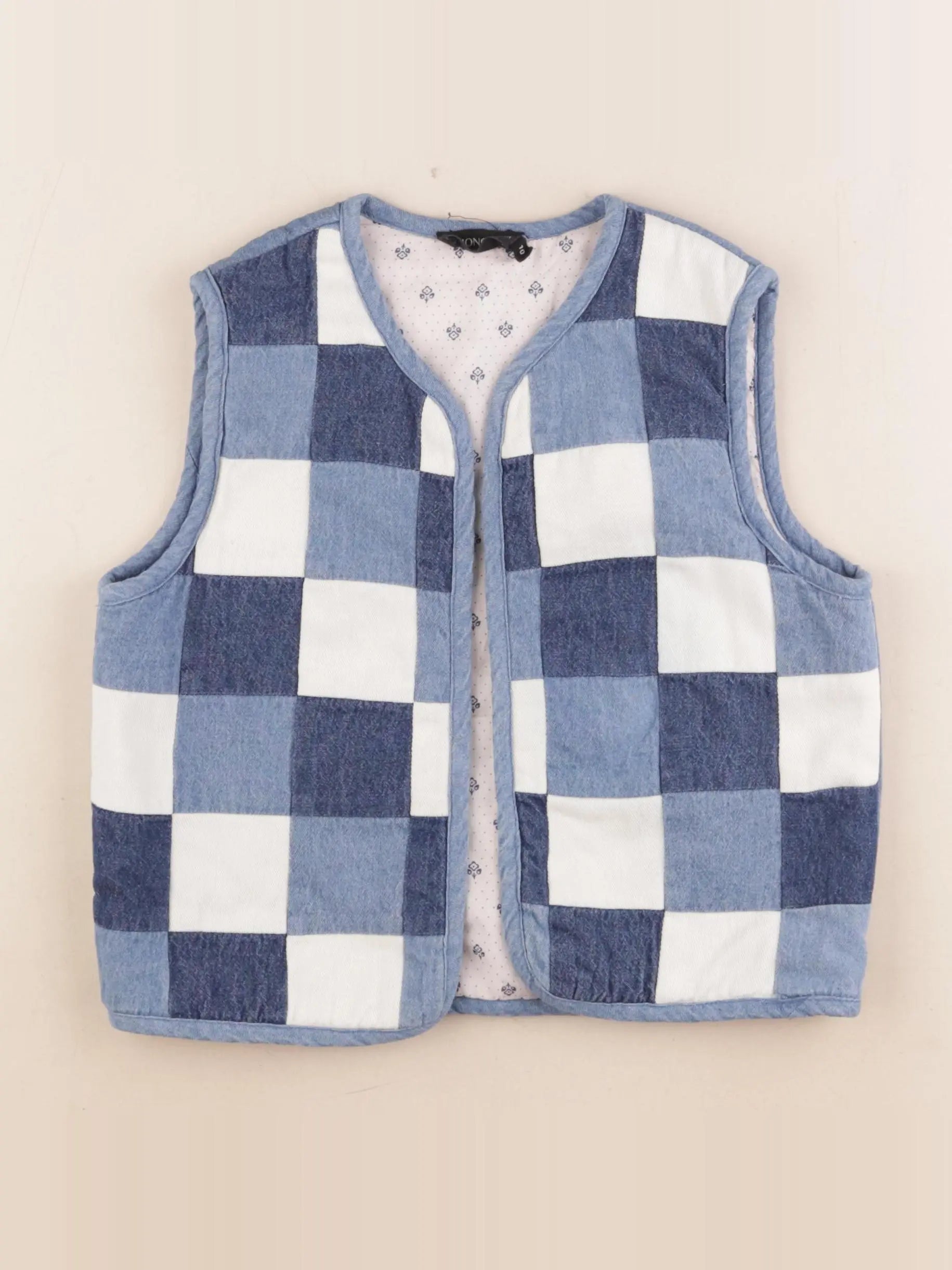 Monoprix - gilet bleu, blanc - 10 ans