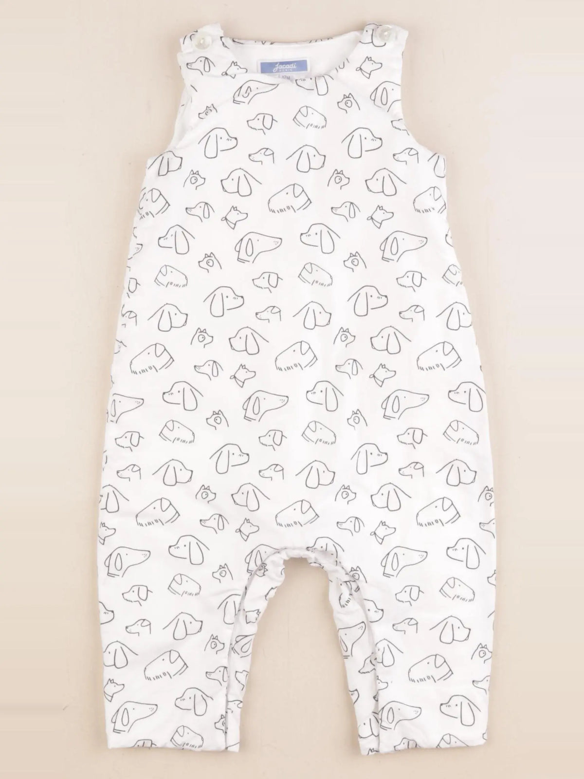 Jacadi - combinaison doublé noir, blanc - 12 mois
