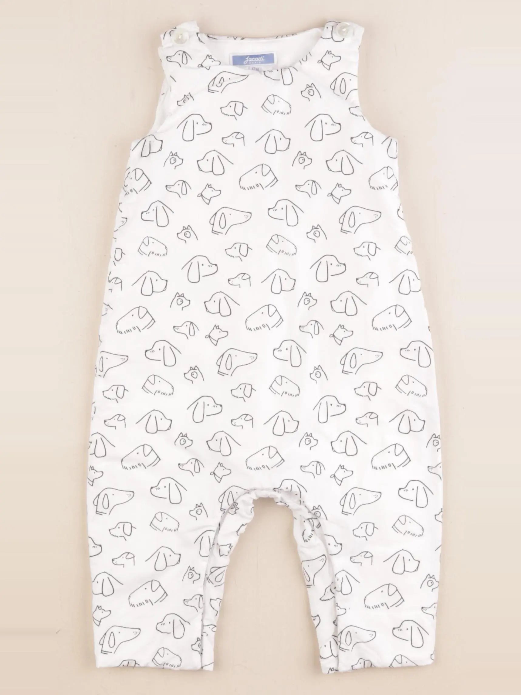 Jacadi - combinaison doublé noir, blanc - 12 mois