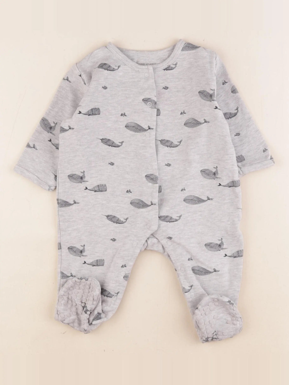 Vertbaudet - pyjama coton gris - 9 mois