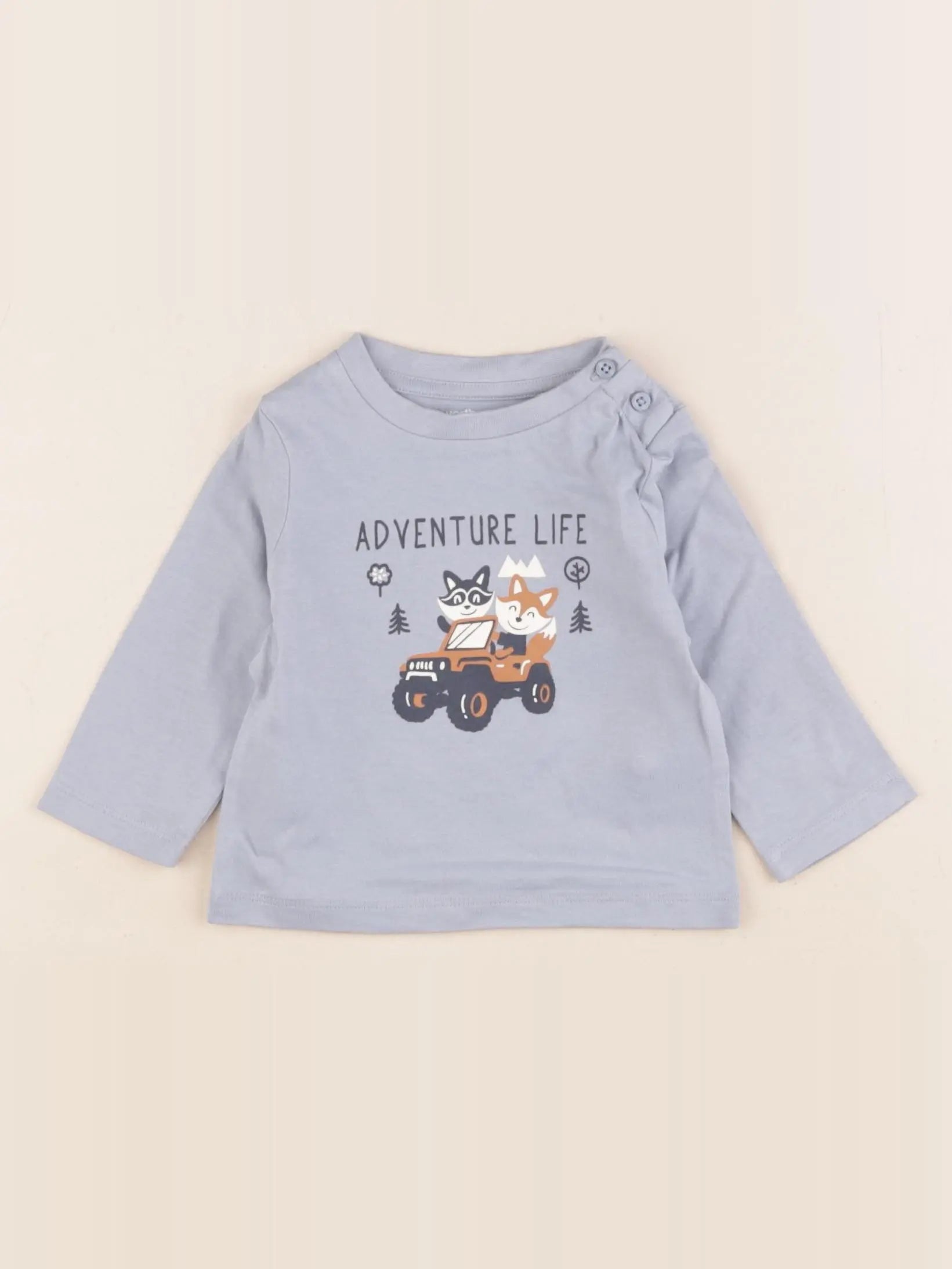 Vertbaudet - tee-shirt bleu - 3 mois