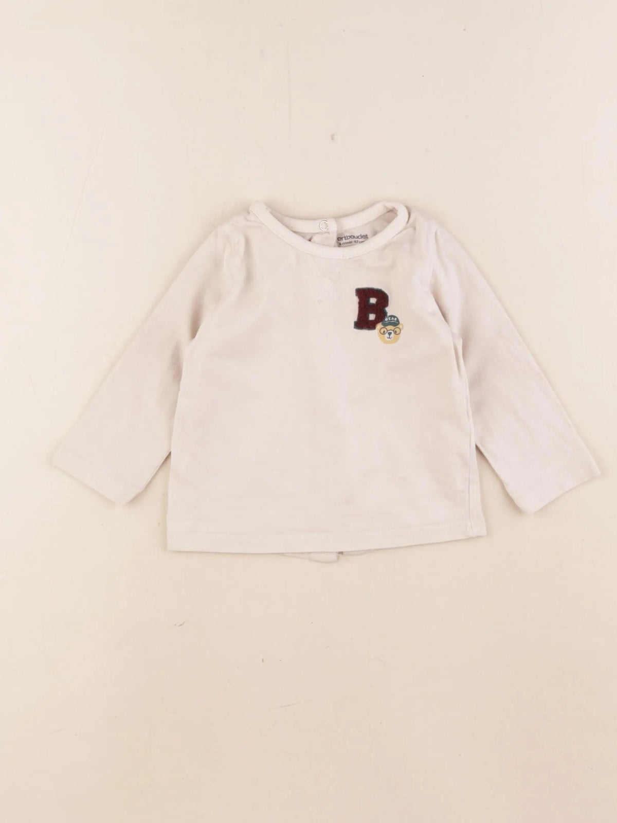 Vertbaudet - tee-shirt beige - 6 mois