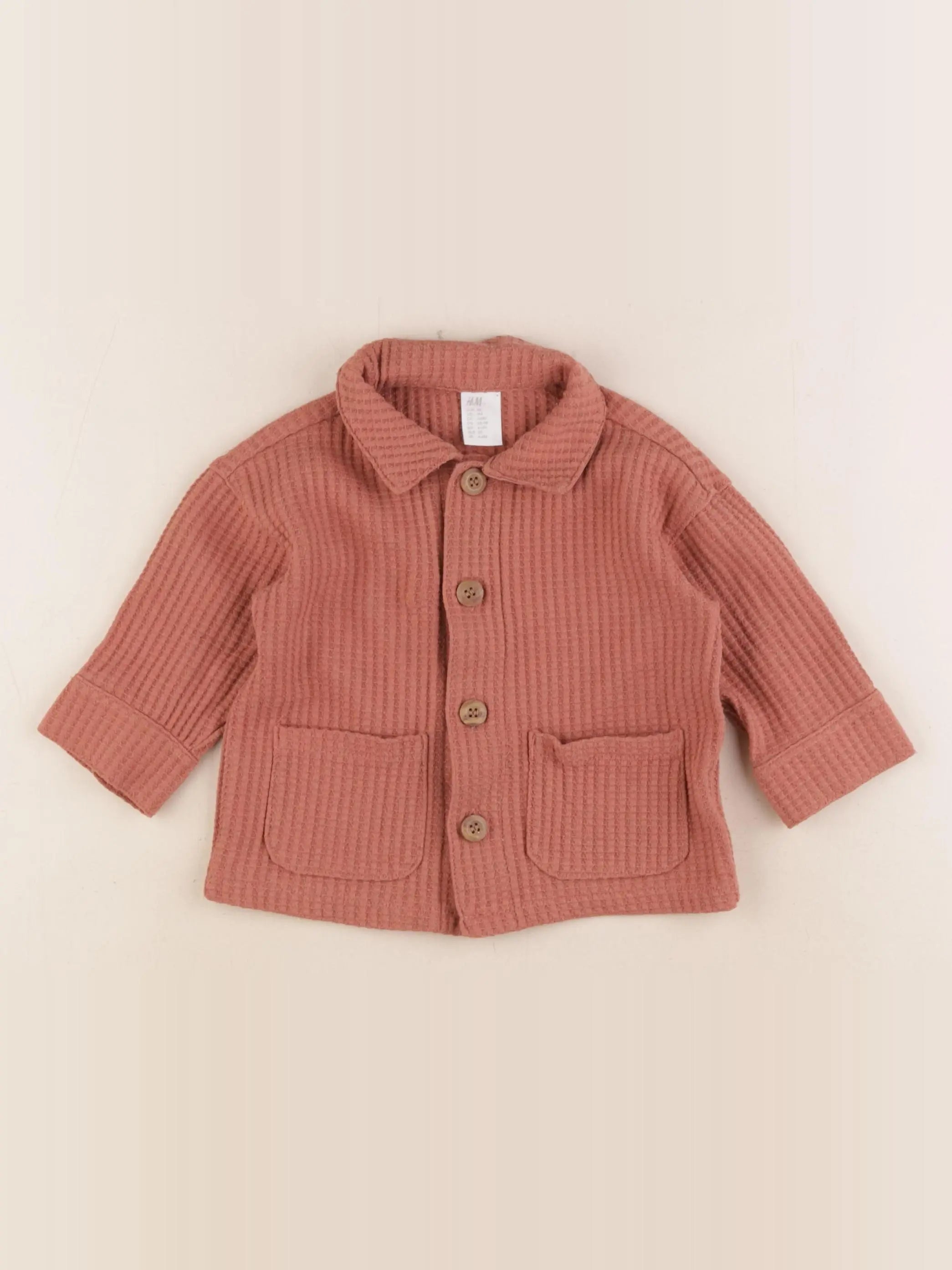 H&M - chemise rouge - 4/6 mois