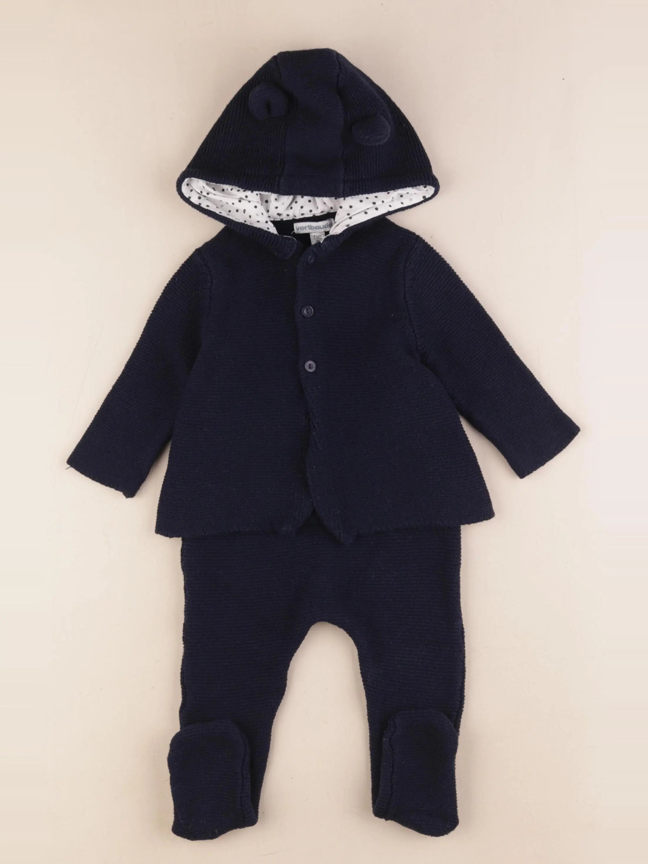 Vertbaudet - ensemble bleu - 9 mois