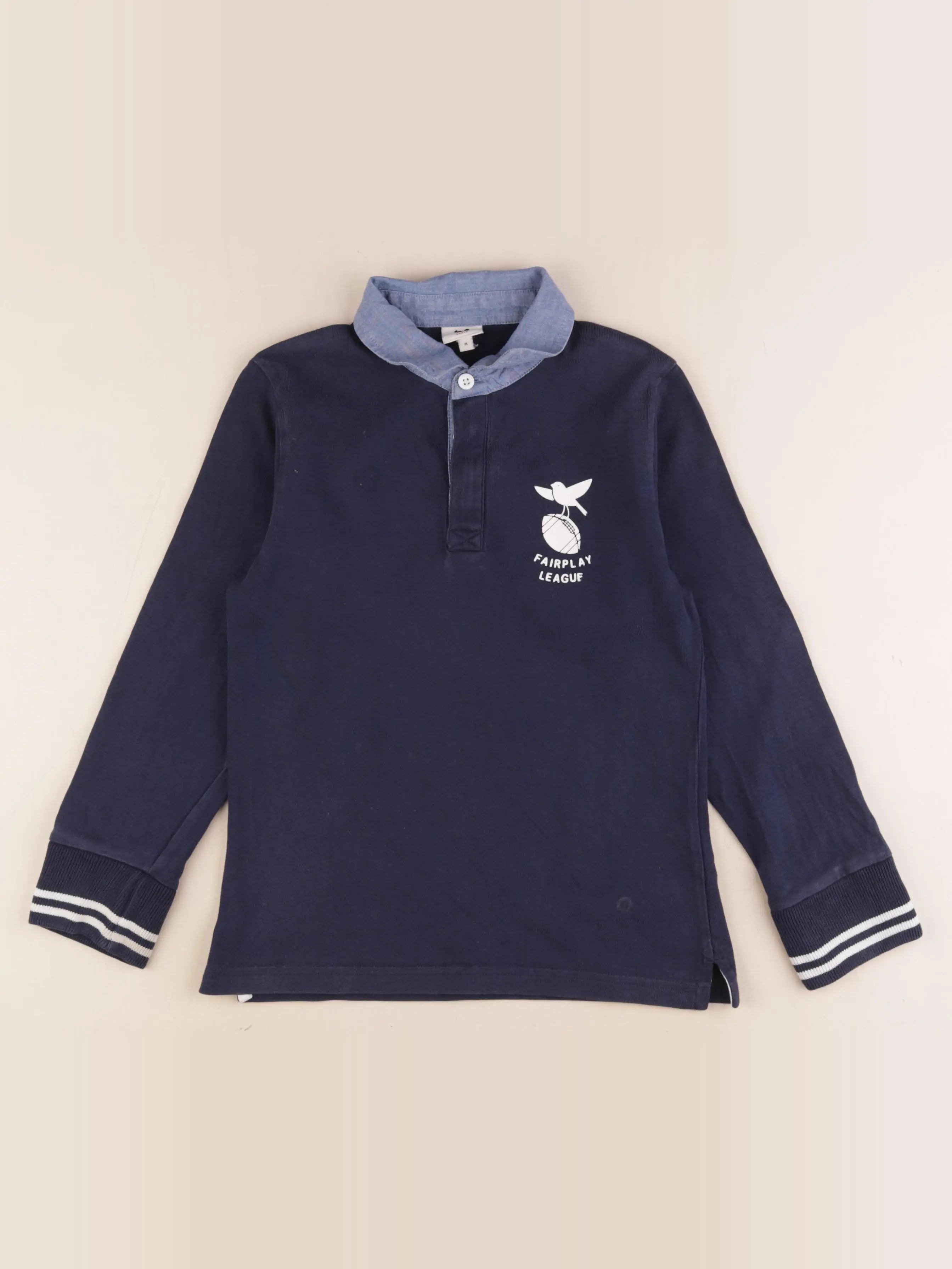 Cyrillus - polo imprimé au dos bleu - 8 ans