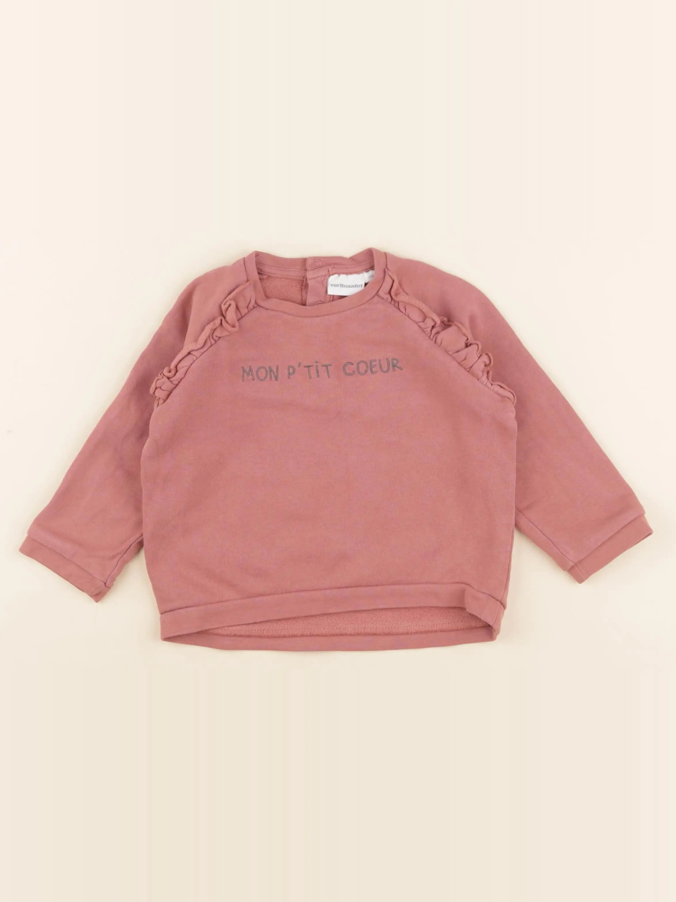 Vertbaudet - sweat rose - 2 ans